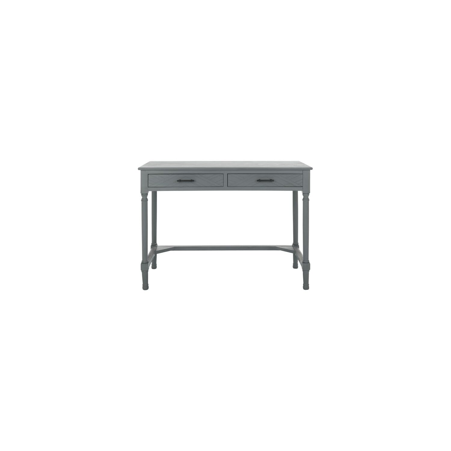 SAFAVIEH Home Collection Mckinlee Distressed Grey 2-Drawer Computer Desk - Modern Office Writing Table for Home & Workspace, Small Space Workstation with Storage