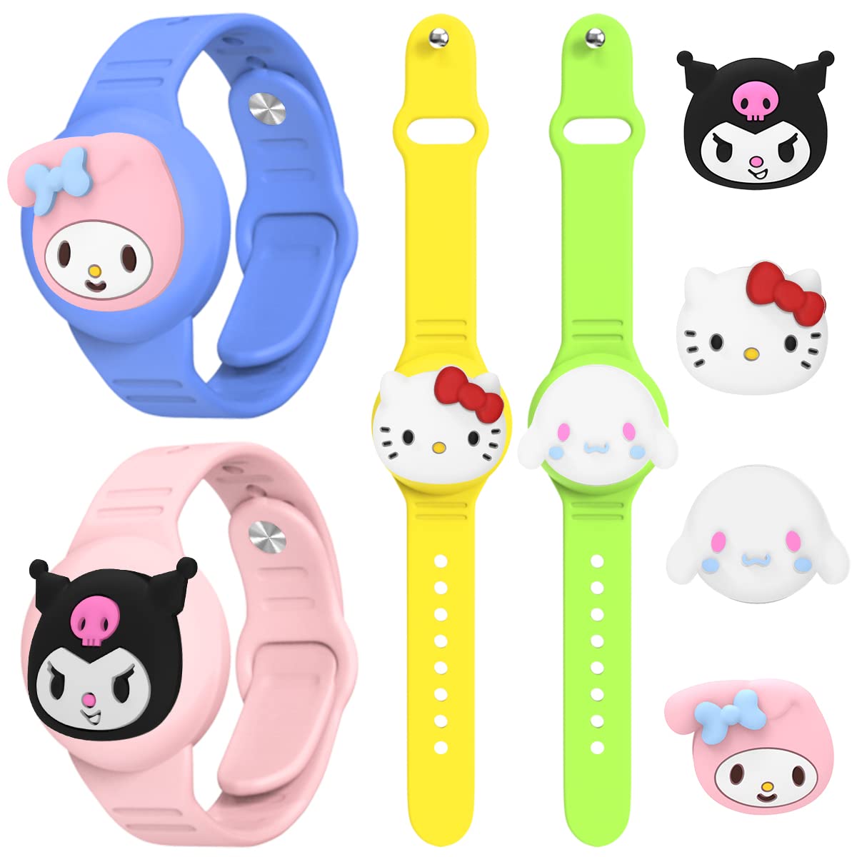 ZOICIP 4-Pack AirTag Bracelet for Kids & Adults - Soft Silicone Anti-Lost Wristband with Hidden AirTag Holder | Perfect for School, Travel, Pets, Luggage & Personal Item Tracking