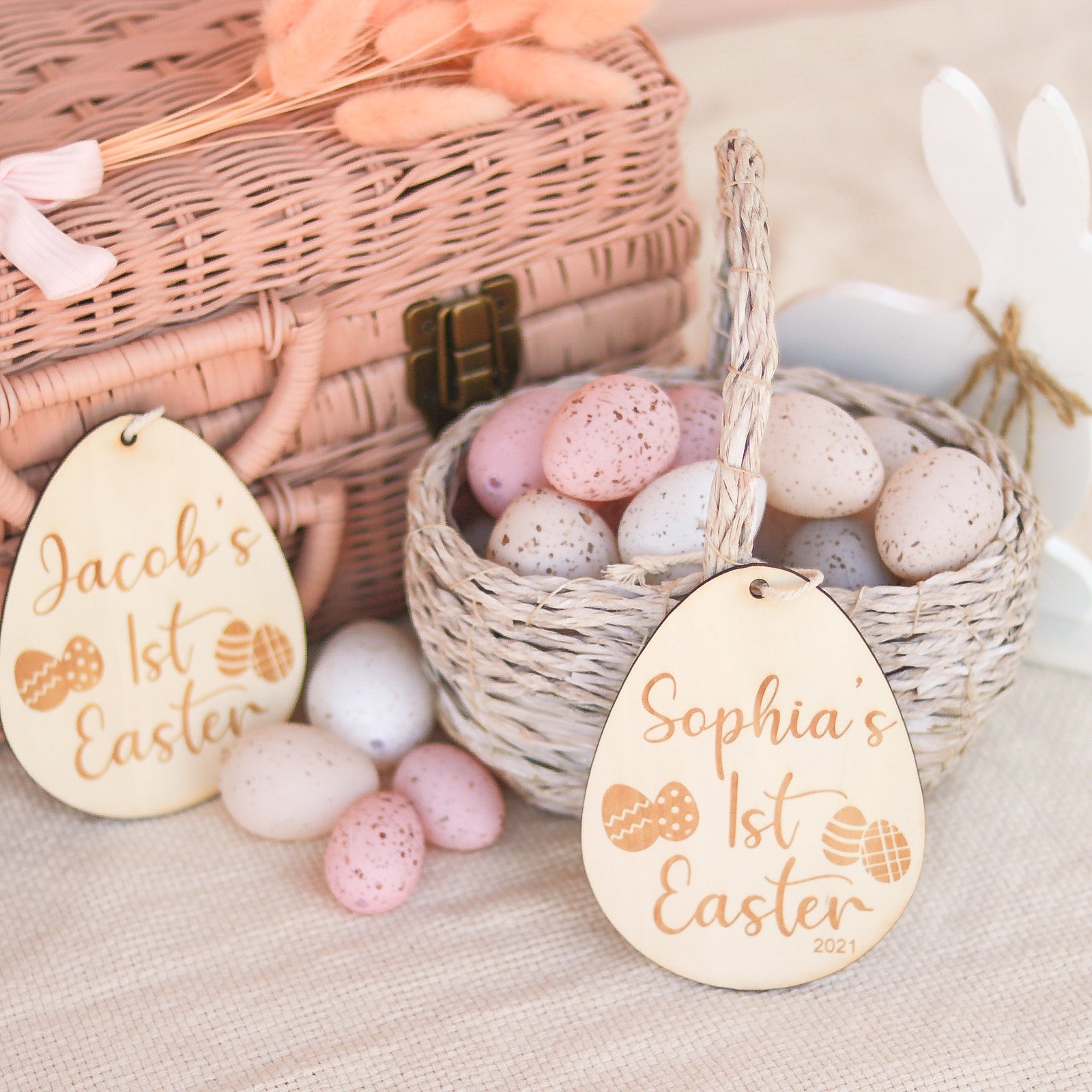 First Easter Tag Egg - Personalized Easter Gift for Kids, Baby & Toddler - Perfect for Easter Basket, Egg Hunt & Spring Celebrations