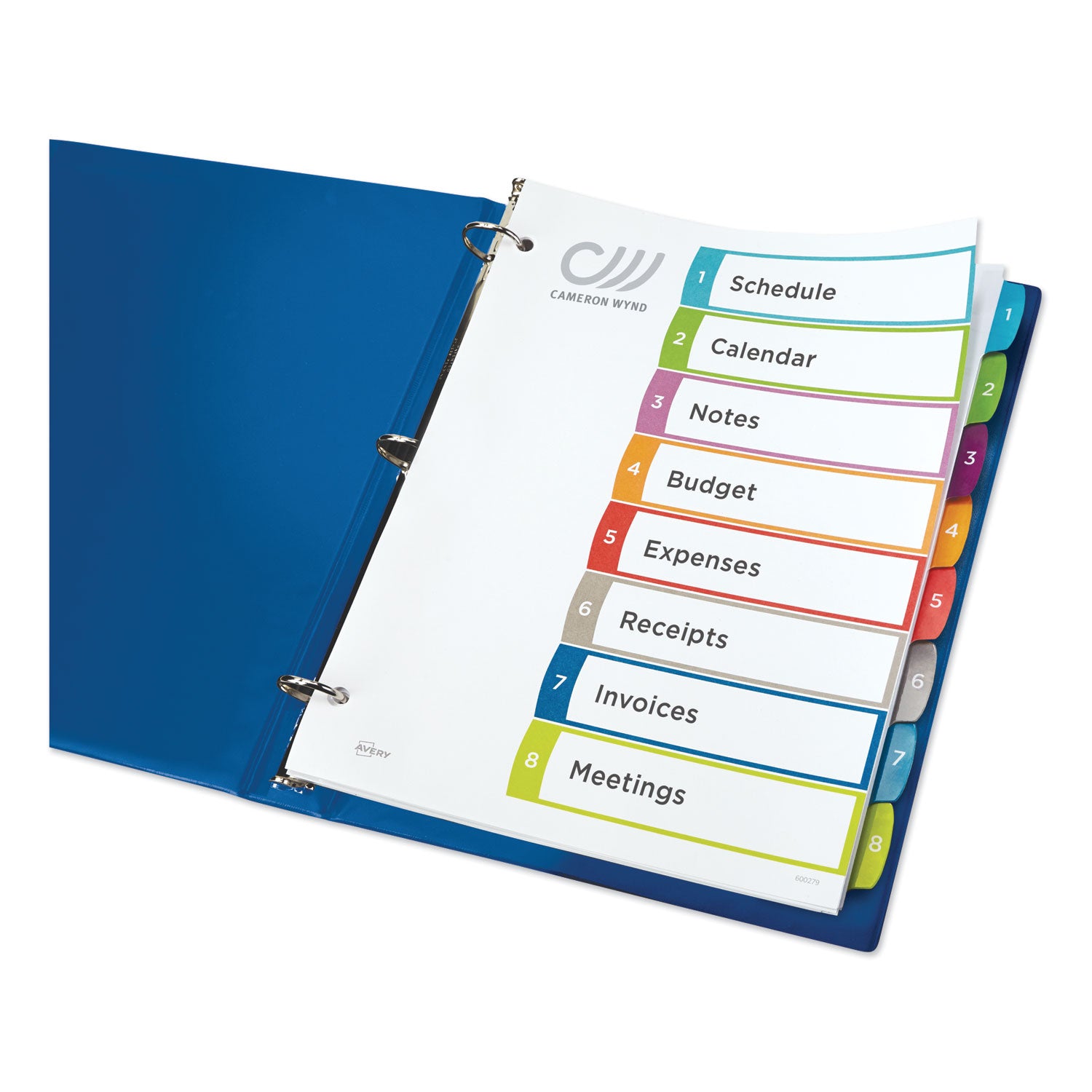 Avery Customizable TOC Ready Index Multicolor Tab Dividers - 8 Tabs (1-8), 11 x 8.5 Inches, White with Contemporary Color Tabs - Perfect for Office Organization, School Binders & Document Filing Systems