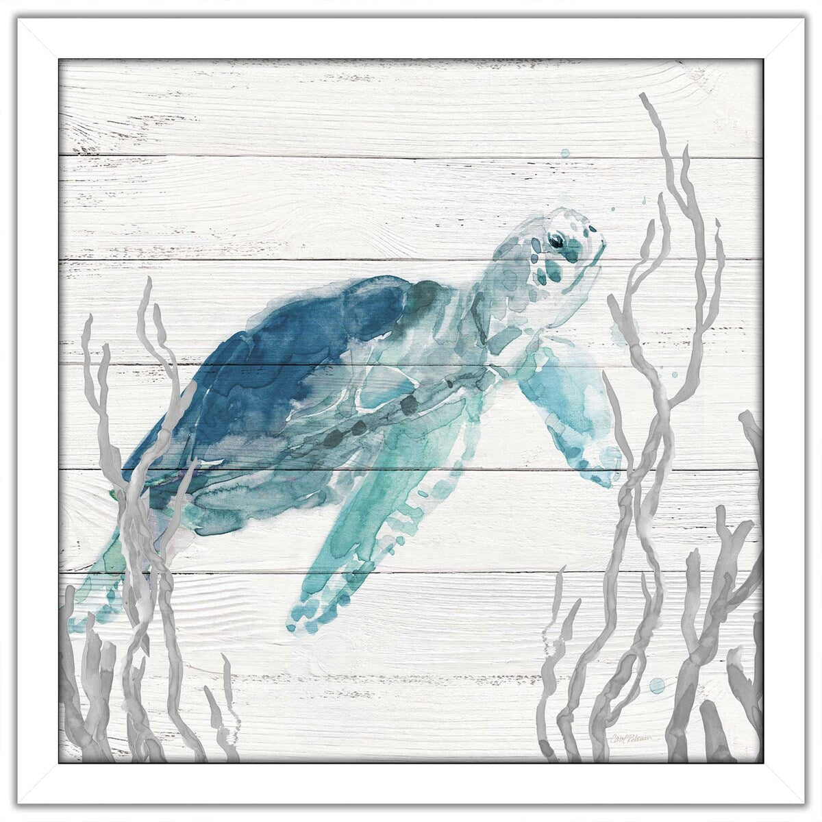 Carol Robinson Aqua Turtle I Acrylic Print - Vibrant Underwater Art for Home & Office Decor | Perfect for Living Room, Bedroom, or Office Wall
