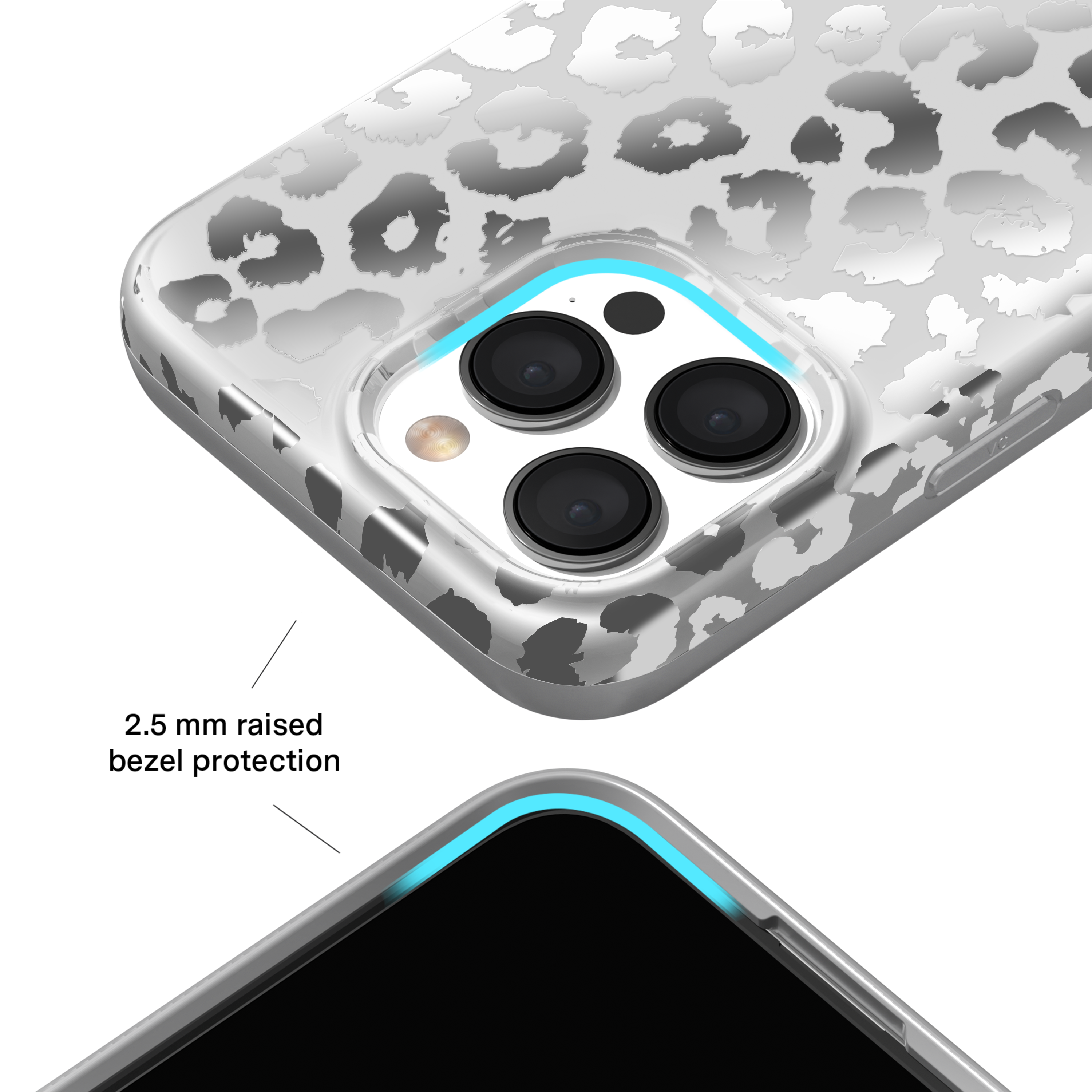 Stylish Chrome Leopard Print iPhone Case - Trendy Protective Cover for iPhone 11/12/13/14/15 Pro Max - Perfect for Fashion Lovers & Everyday Use