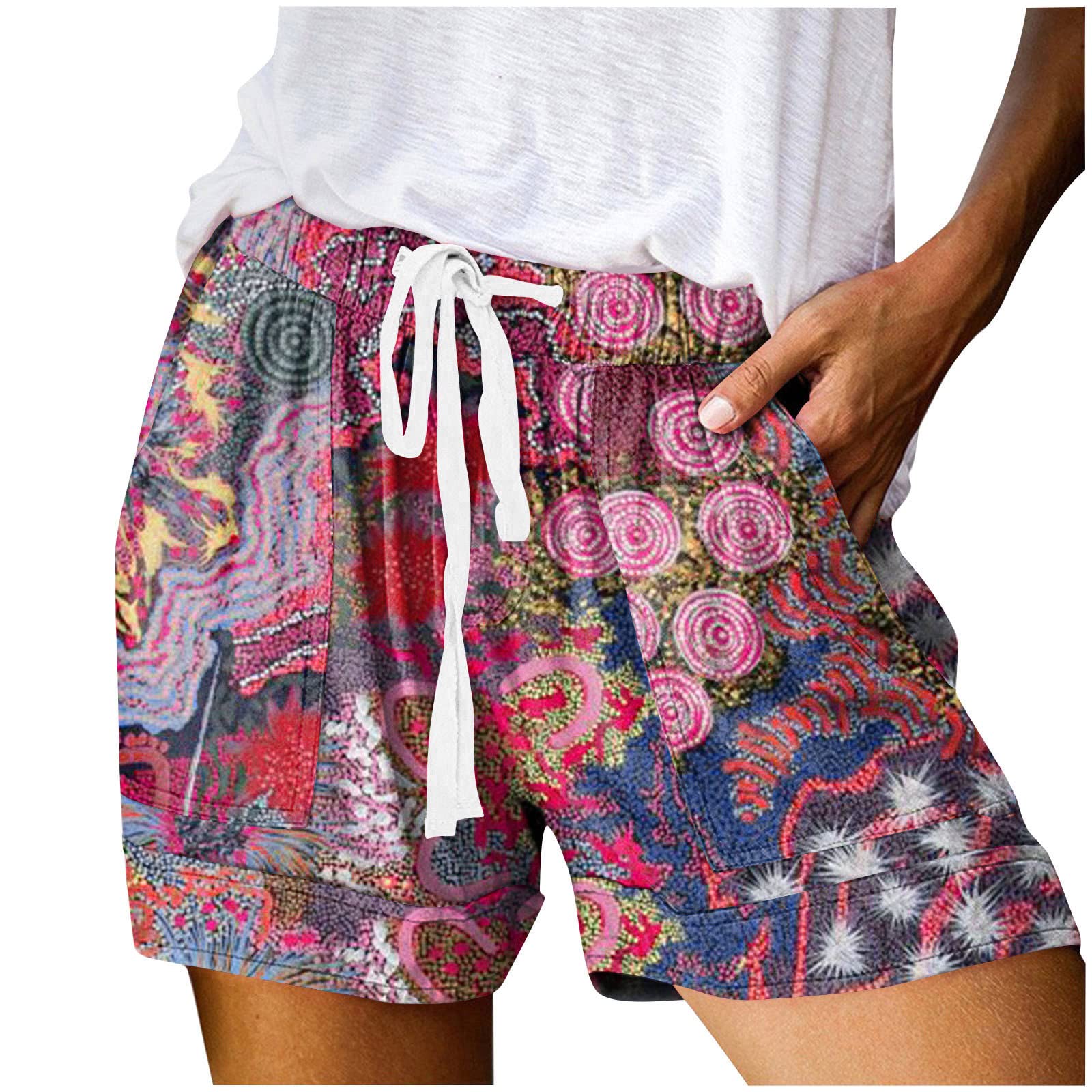Trendy Women's Casual Shorts with Pockets - Beach & Vacation Wear
