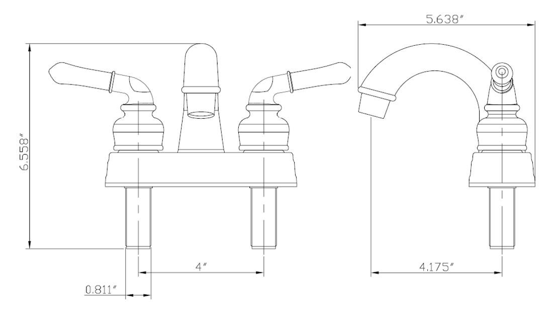 RV/Mobile Home Bathroom Sink Faucet - Chrome Finish, Single Handle Waterfall Spout Faucet for RV, Camper, Trailer - Perfect for Small Space Bathrooms & Tiny Homes