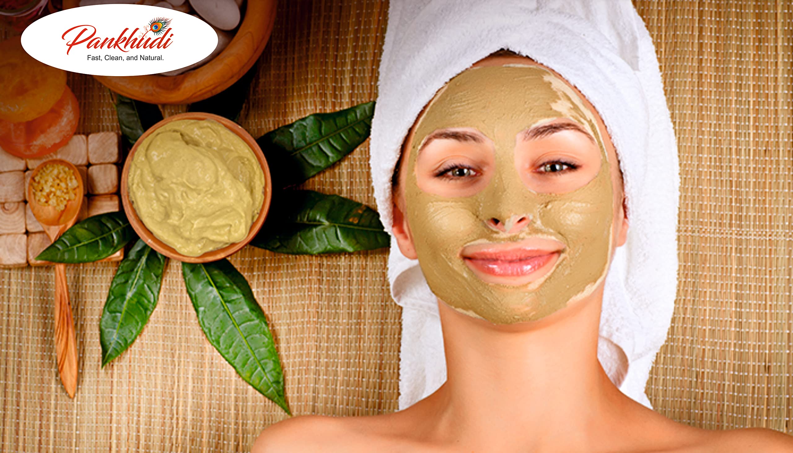 Pankhudi Multani Mitti, Kasturi Turmeric Powder & Sandalwood Powder Combo Pack (100G Each) with FREE Pure Rose Water (100ml) - Natural Ayurvedic Skincare for Glowing Face, Body & Hair Care
