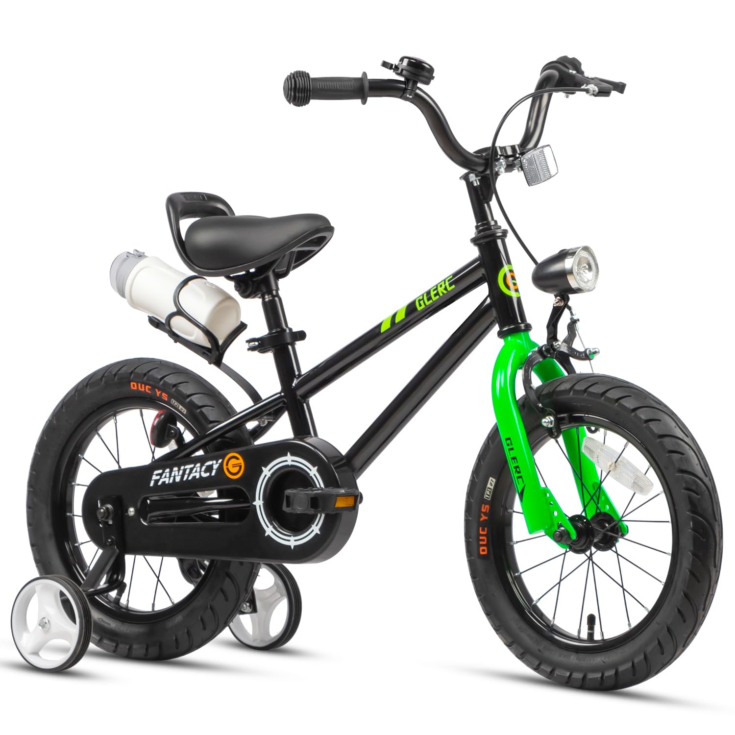 Fantasy 12 14 16 18 20 Inch Kids Bicycle for Boys & Girls Ages 2-14 Years - Adjustable Training Wheels, Water Bottle Holder & LED Headlight - Multiple Color Options - Perfect for Neighborhood Rides, Park Adventures & Learning to Bike