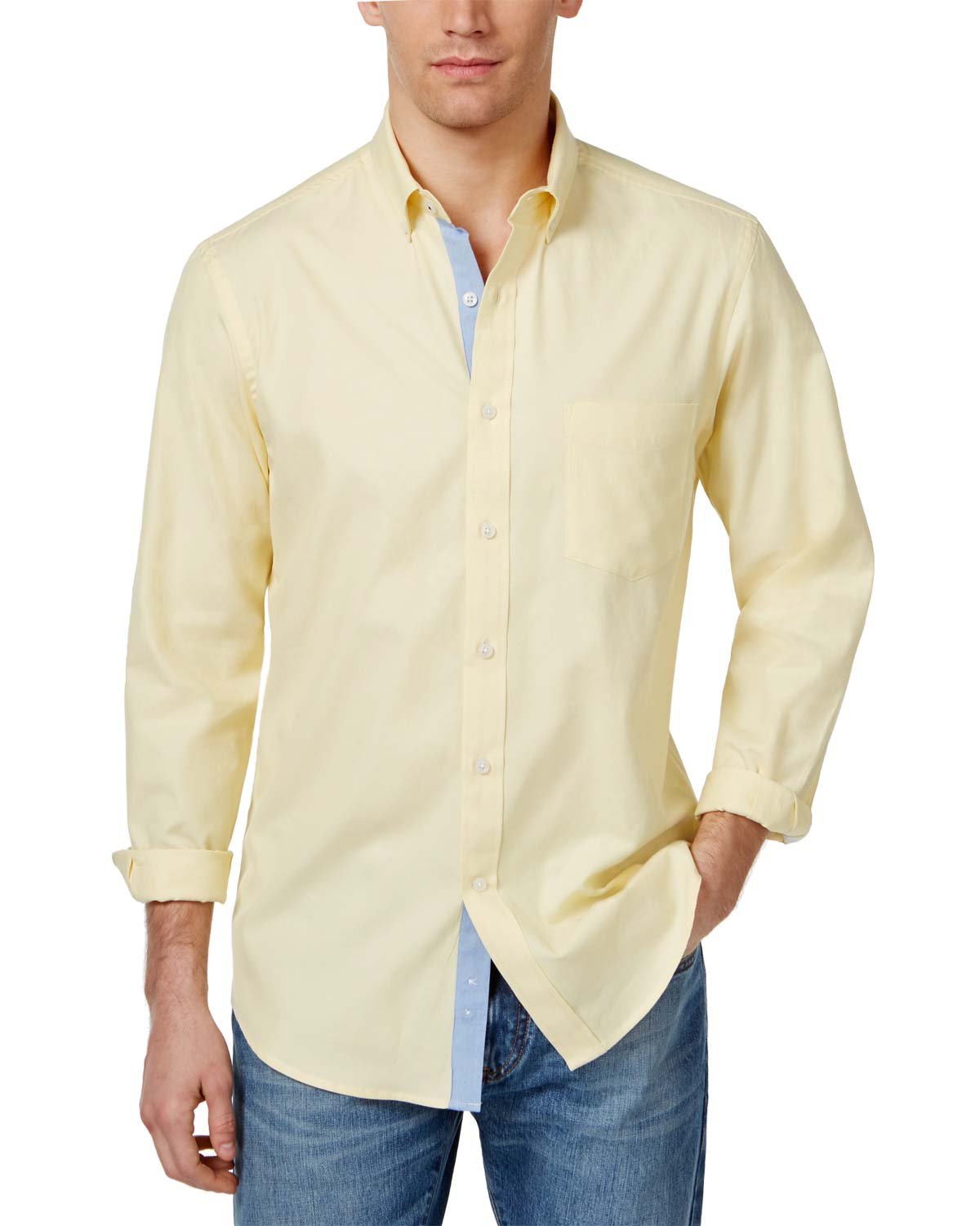 Club Room Men's Classic Fit Solid Oxford Cotton Dress Shirt - Casual & Business Wear for Office, Parties & Everyday Style