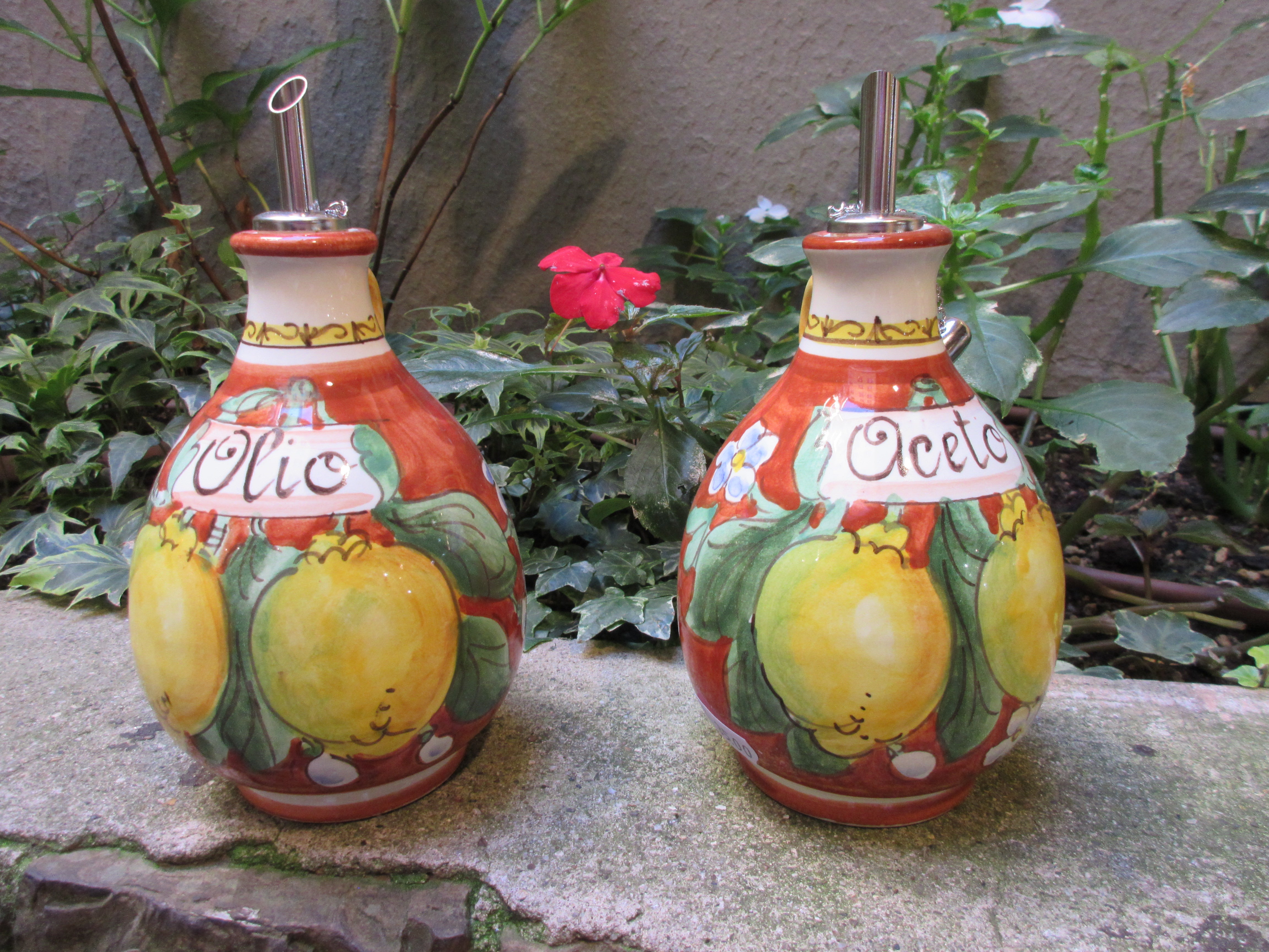 Ceramic Oil and Vinegar Set - Elegant Kitchen Cruet Bottles for Salad Dressing & Cooking - Perfect for Home, Restaurant, and Gift Use
