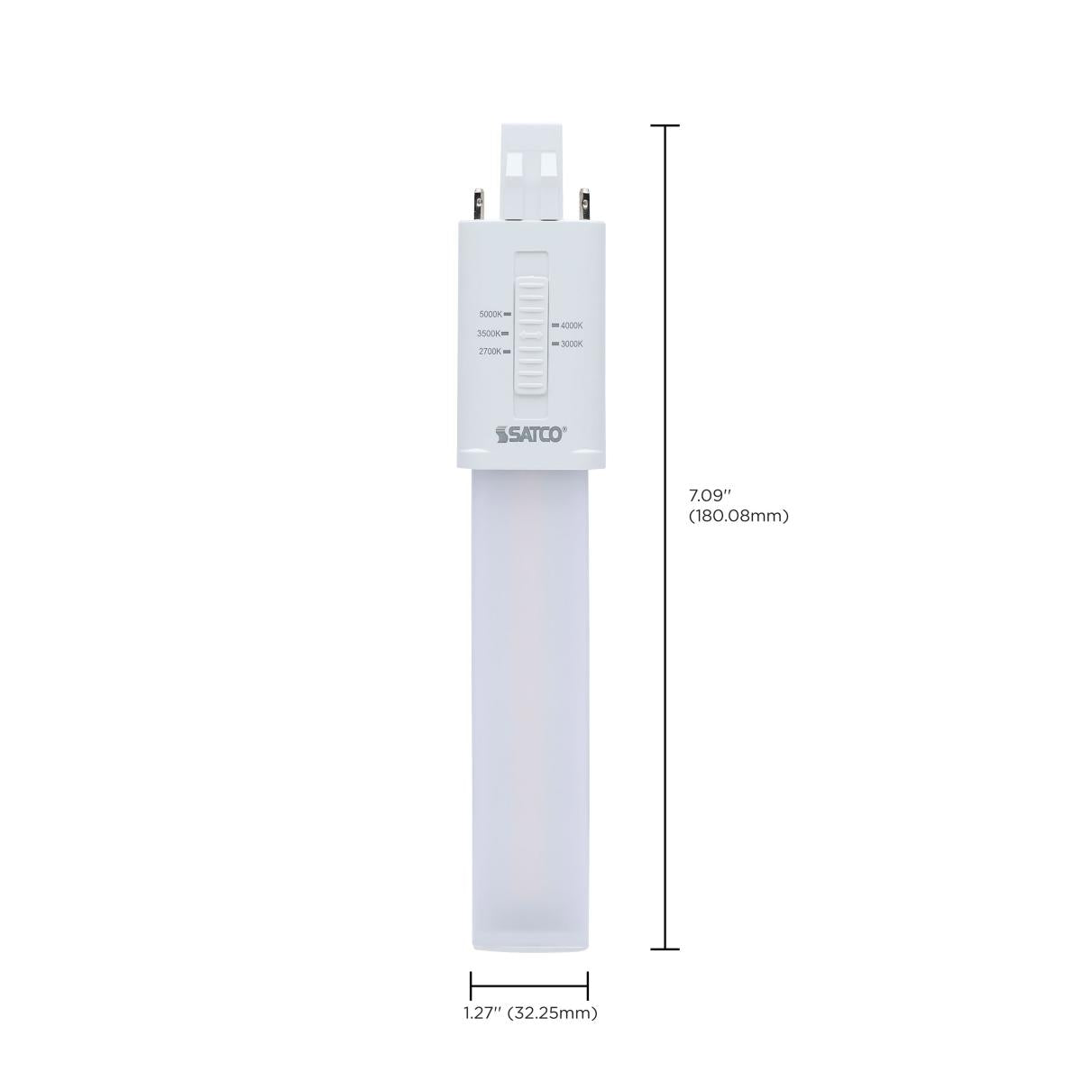 2 Pin PL LED Bulb - 6W, 650 Lumens, Ballast Bypass, 2700K-5000K Color Temperature, GX23 Base - Energy Saving Light for Home, Office & Commercial Spaces