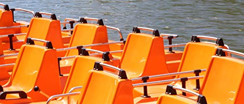 Orange Pedal Boats Laminated Poster 20x30 Inch - Vibrant Colors & Vivid Imagery for Home Decor - Perfect for Living Room, Bedroom or Office Wall Art