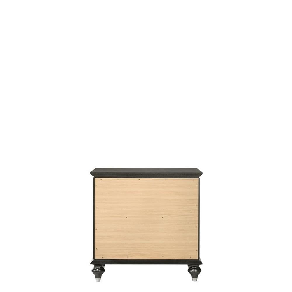 BOWERY HILL 2-Drawer Nightstand with USB Charging Port - Modern Bedside Table in Metallic Gray Finish | Perfect for Bedroom Storage & Phone Charging While Sleeping
