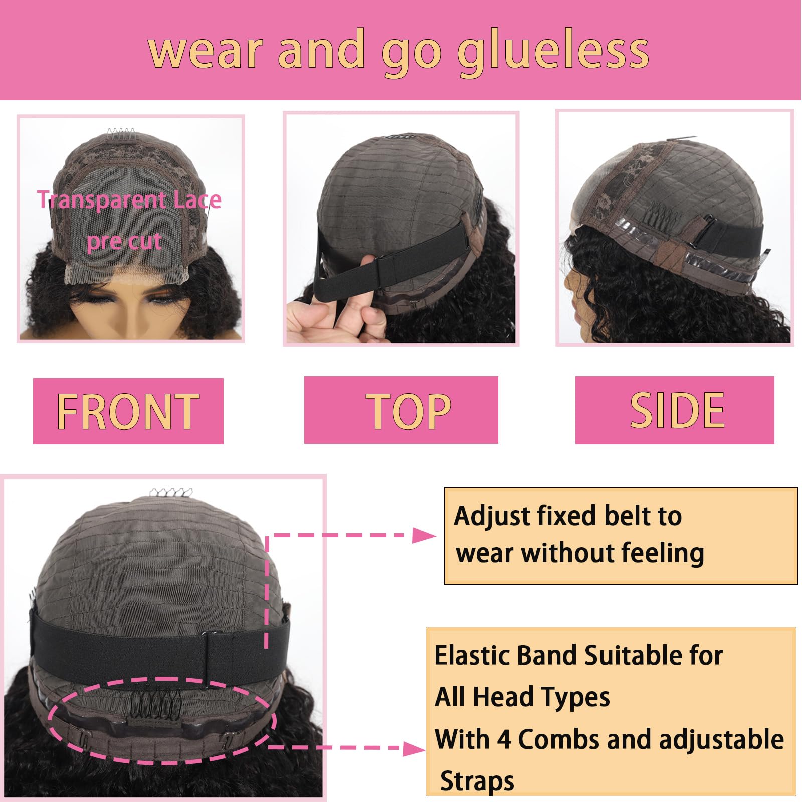 30 Inch Brazilian Human Hair Lace Closure Wig - Pre Plucked 180% Density Wet & Wavy Glueless 13x4 Lace Wig for Black Women - Perfect for Daily Wear, Parties & Special Occasions
