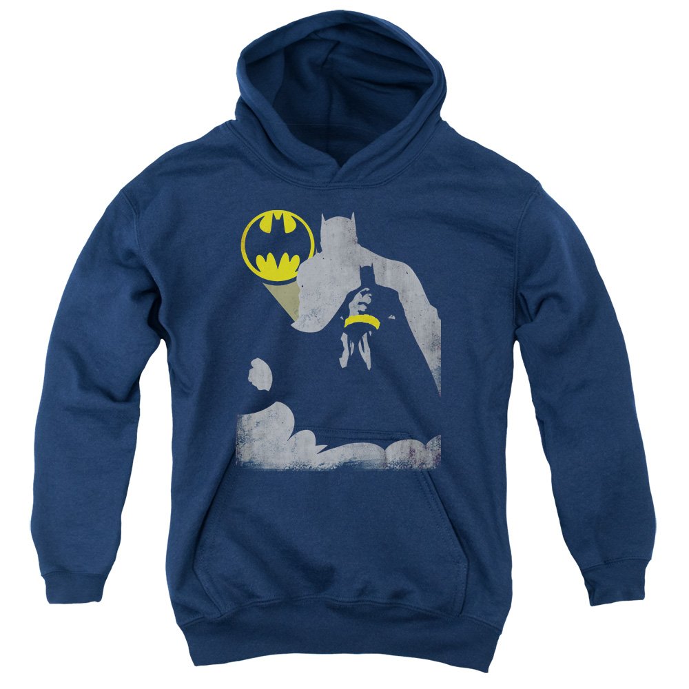 Trevco Batman Bat Knockout Unisex Youth Pullover Hoodie - Soft & Comfortable Kids Hooded Sweatshirt for School, Play & Everyday Wear