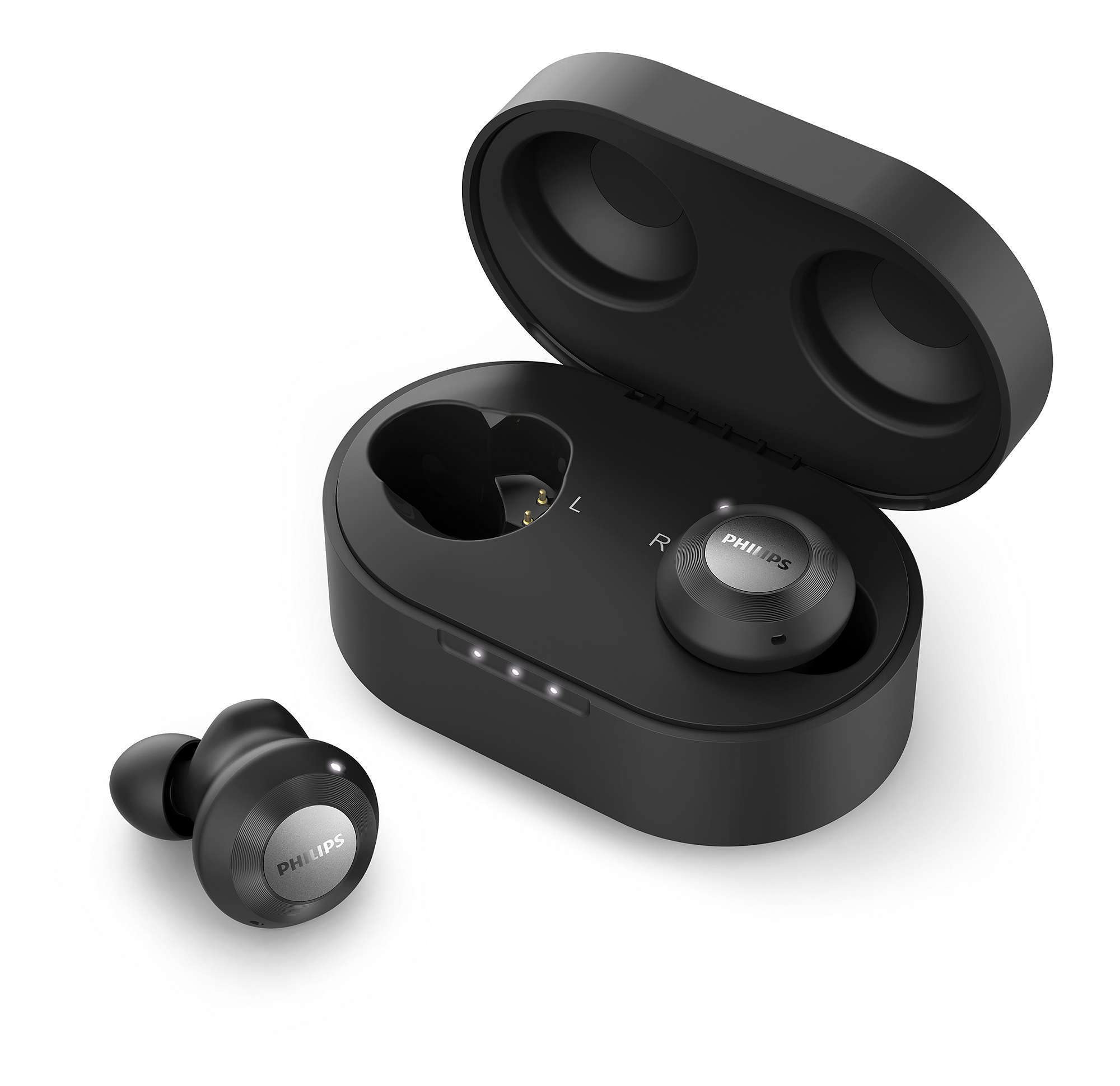 Philips T8505BK/00 Wireless Bluetooth Earbuds with Hybrid Active Noise Cancelling, 13mm Neodymium Drivers & Google Assistant - Perfect for Commuting, Workouts & Travel (Black, 2021 Model)