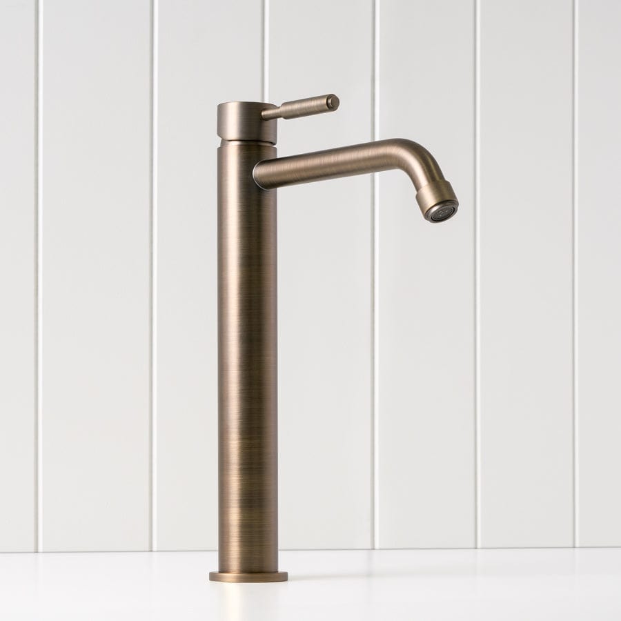 Vintage Antique Brass Tall Basin Mixer Tap - Elegant Bathroom Faucet for Sink, Vanity, and Powder Room | Perfect for Traditional & Modern Home Decor