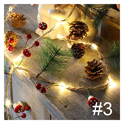 Meshin Christmas Fairy Lights Wreath with Flower Berries - Battery Powered Indoor/Outdoor Decor for Holiday, Party, Birthday & Home Decoration | Perfect for Christmas Tree, Mantel, Front Door & Garden Decorating
