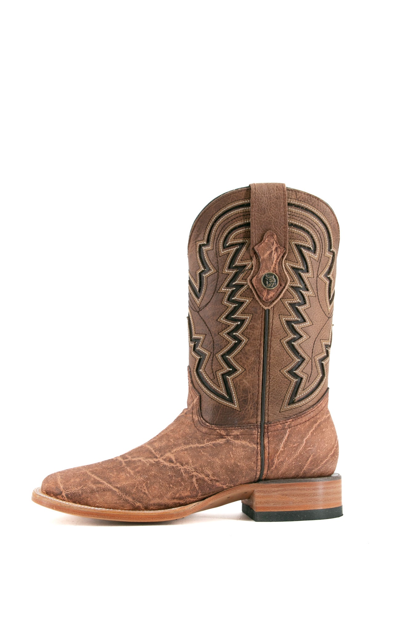 Rock'em Elephant Square Toe Cowboy Boots for Men - Western Style Leather Riding Boots with Comfortable Cushion - Perfect for Rodeo, Country Music Festivals & Outdoor Adventures