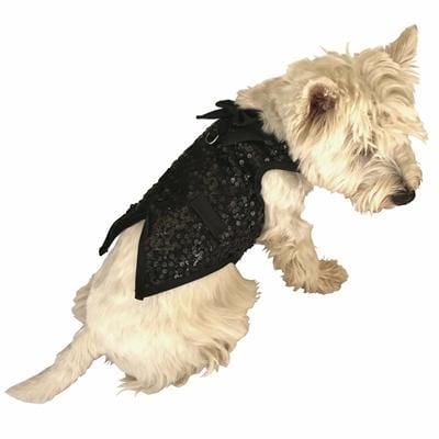 Elegant Black Sequins Dog Tuxedo for Small & Medium Dogs - Perfect for Weddings, Parties & Formal Events