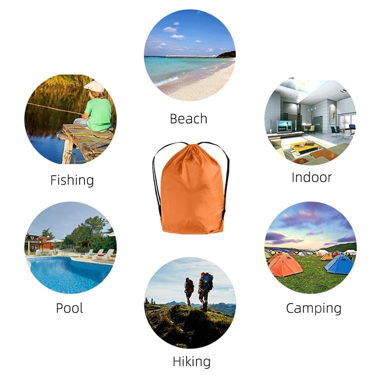 LUTEM DB012-S Inflatable Chair - Portable Camping Chair for Adults, 35x19x25 Inches, Quick Setup - Perfect for Beach, Picnic, Hiking, Backpacking & Outdoor Adventures (Orange) | Lightweight & Compact for Travel & Relaxation