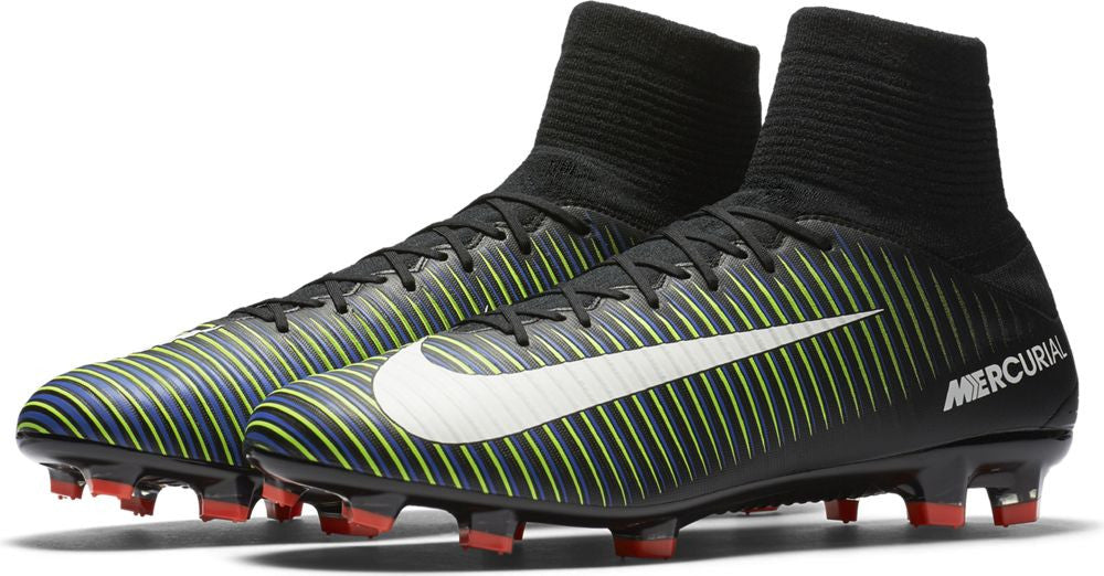 Nike Mercurial Veloce III Dynamic Fit FG Soccer Cleats - Black/Electric Green - Lightweight Football Shoes for Men - Perfect for Turf & Firm Ground Soccer Matches