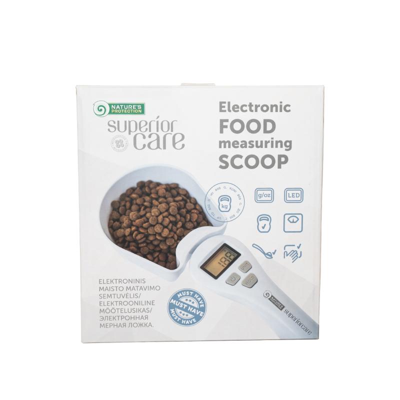 Nature's Protection Superior Care Electronic Pet Food Scoop with LCD Screen - Precise Measuring in Grams & Ounces for Dogs & Cats - Perfect for Portion Control & Diet Management