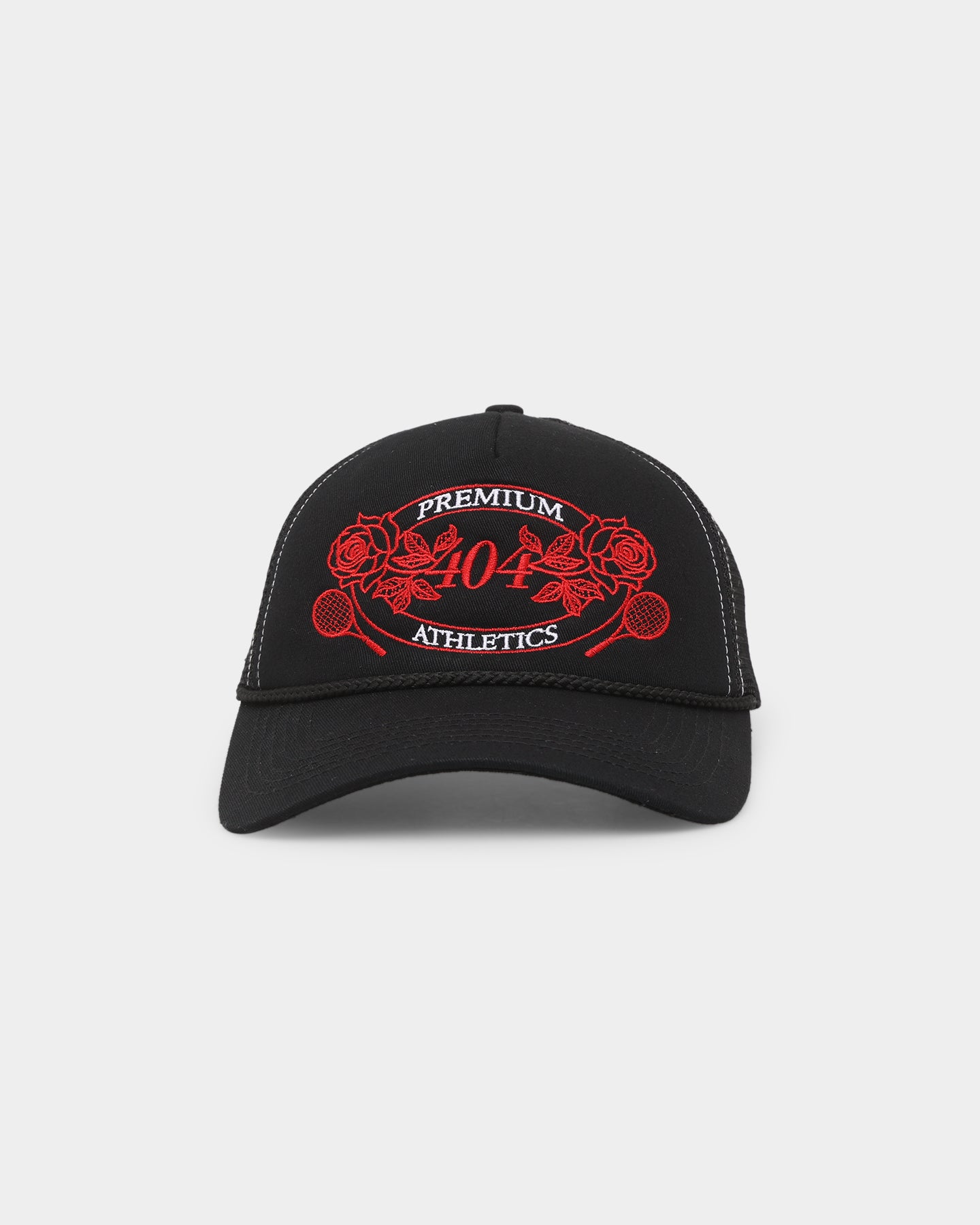 404 Premium Athletics Trucker Snapback Hat - Black Adjustable Snapback Cap for Men & Women - Perfect for Sports, Casual Wear & Outdoor Activities