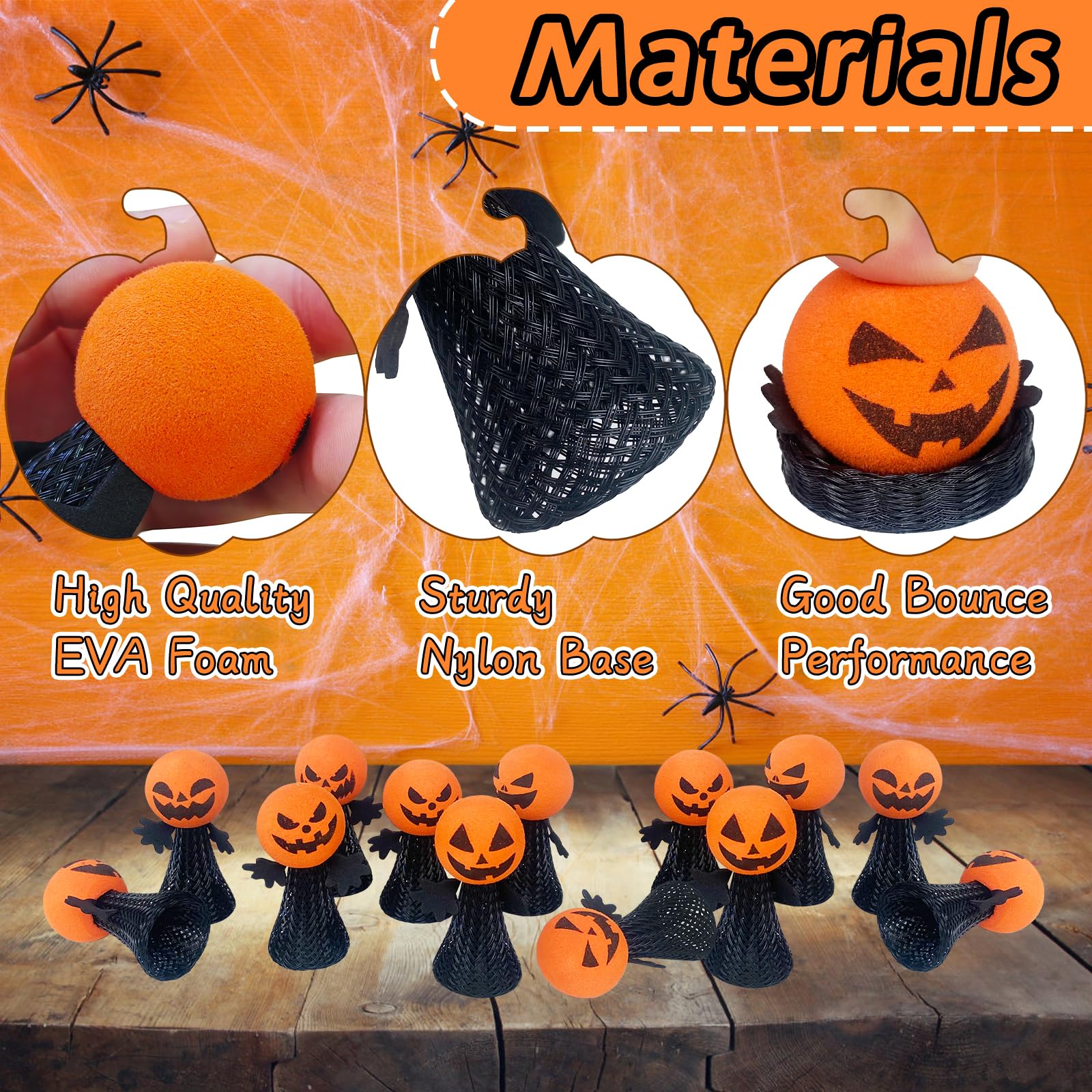 48 Pcs Halloween Jumping Popper Toys - Spring Launcher Bouncy Toys for Kids & Toddlers - Fun Halloween Party Favors & Goodie Bag Fillers - Perfect for Trick-or-Treating, Classroom Rewards & Halloween Party Games