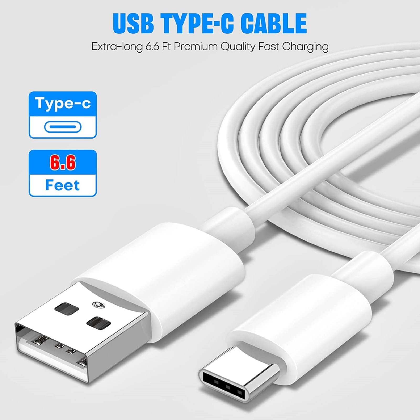 6FT USB-C Fast Charger Cable & Wall Adapter for Samsung Galaxy S9/S10/S20/S21/S22/S23/S24/S25 Plus/Ultra/FE, A14/A15/A16/A25/A35/A54/A55/A56 & Note 9/10/20 - Rapid Charging Cord with Power Block for Home, Office & Travel