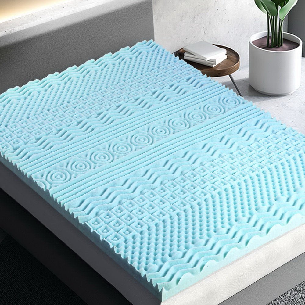 11-Zone Memory Foam Mattress Topper 8cm Double - Pressure Relief & Back Support for Side, Back & Stomach Sleepers | Perfect for Guest Beds & Dorm Rooms