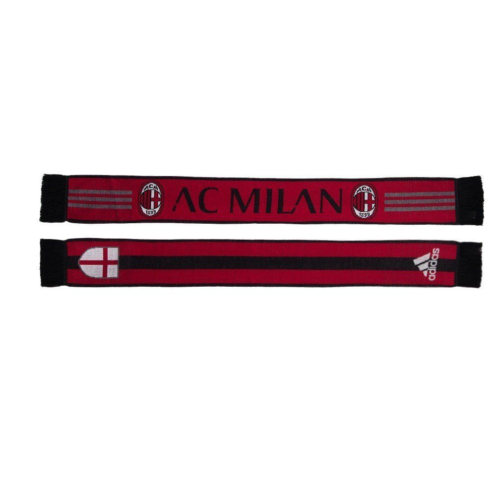 Adidas AC Milan Fan Scarf - Official Red & Black Soccer Scarf for Men & Women - Perfect for Football Games, Stadium Support & Winter Fashion