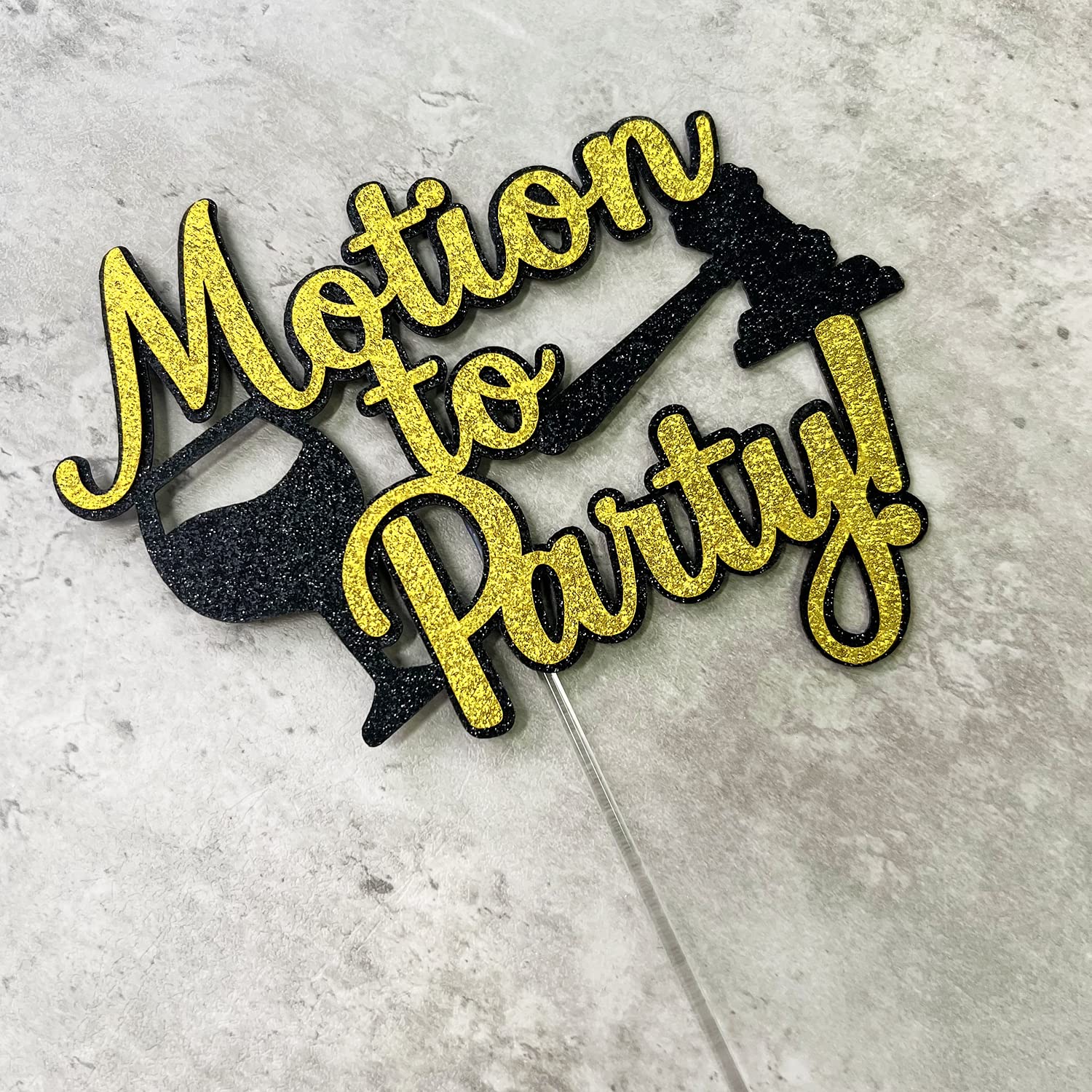 Motion to Party Cake Topper - Law School Graduation, Lawyer Birthday & Judge Cake Decor - Judicial Cake Pick for Lawyer Retirement Party Supplies | Perfect for Legal Celebrations, Courtroom Themed Parties & Attorney Milestone Events