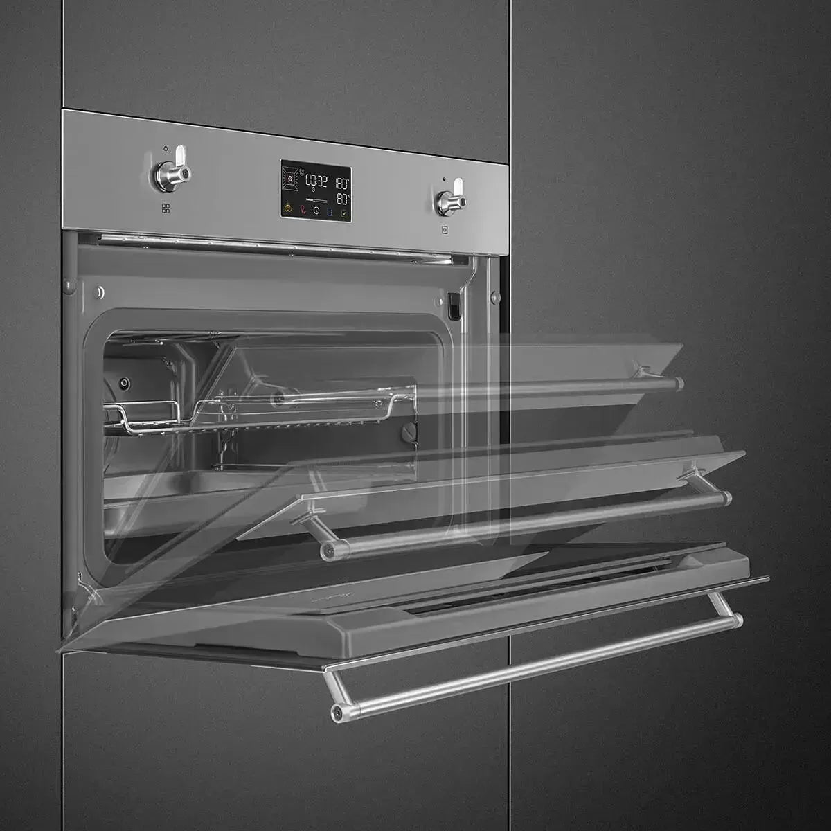 Smeg 45cm Classic Compact Steam Oven - Stainless Steel Built-in Convection Oven for Small Kitchens | Perfect for Baking, Roasting & Healthy Cooking in Apartments & RVs