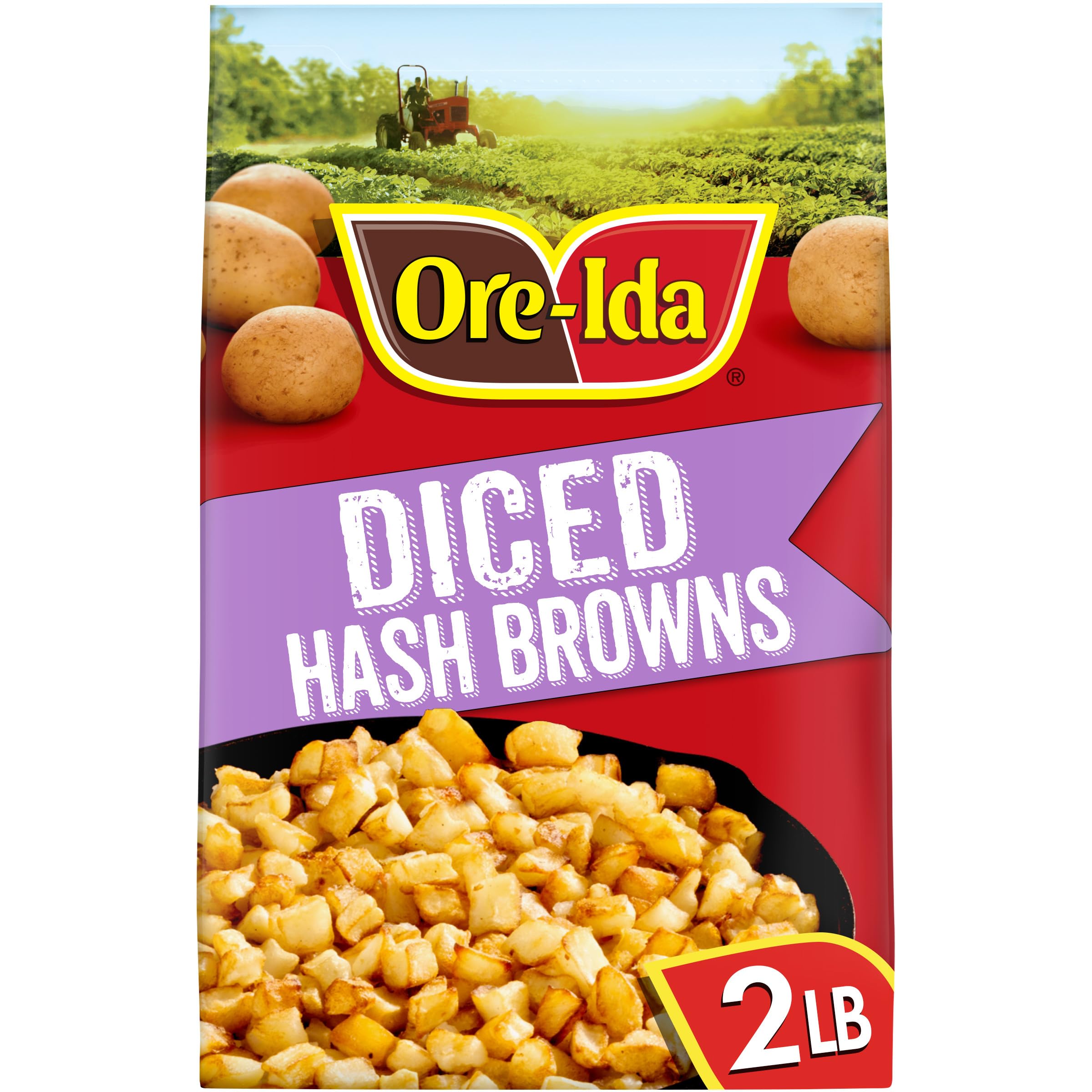 Ore-Ida Diced Hash Brown Frozen Potatoes - 32 oz Bag (2 lbs) | Perfect for Breakfast, Casseroles & Air Fryer Cooking