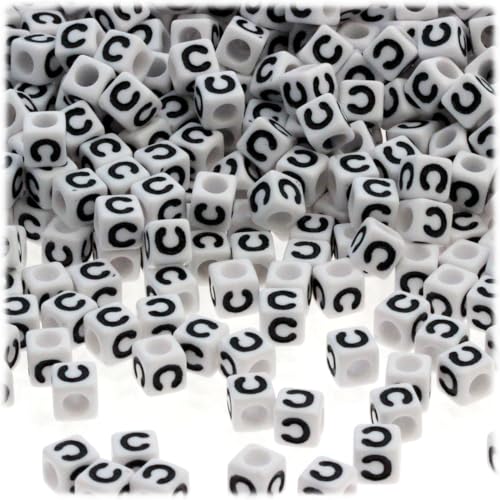 White with Black Text Letter C