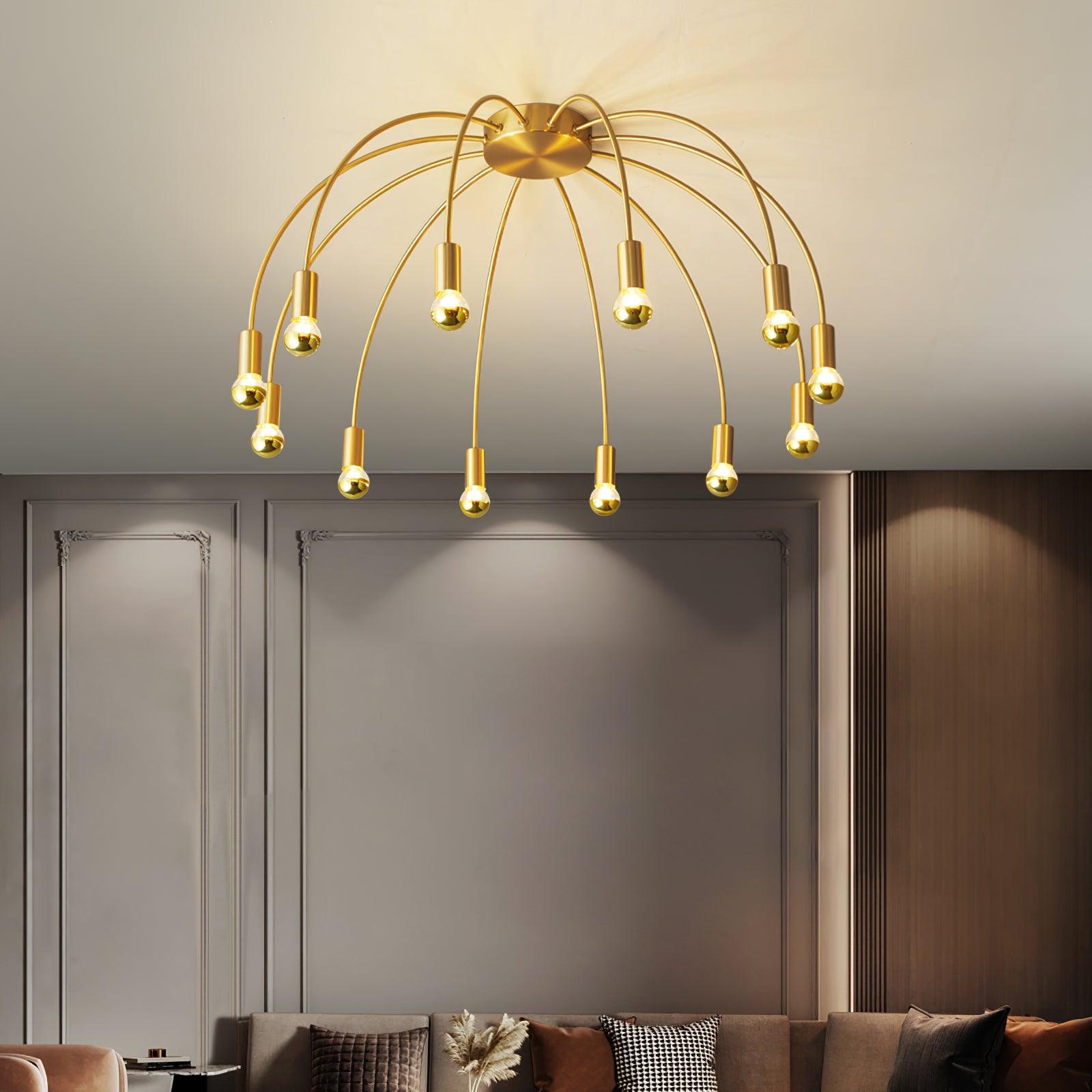 Stunning Fireworks Ceiling Lamp - Modern LED Chandelier Lighting Fixture for Living Room, Bedroom & Dining Room Decor - Perfect for Home, Office and Party Lighting