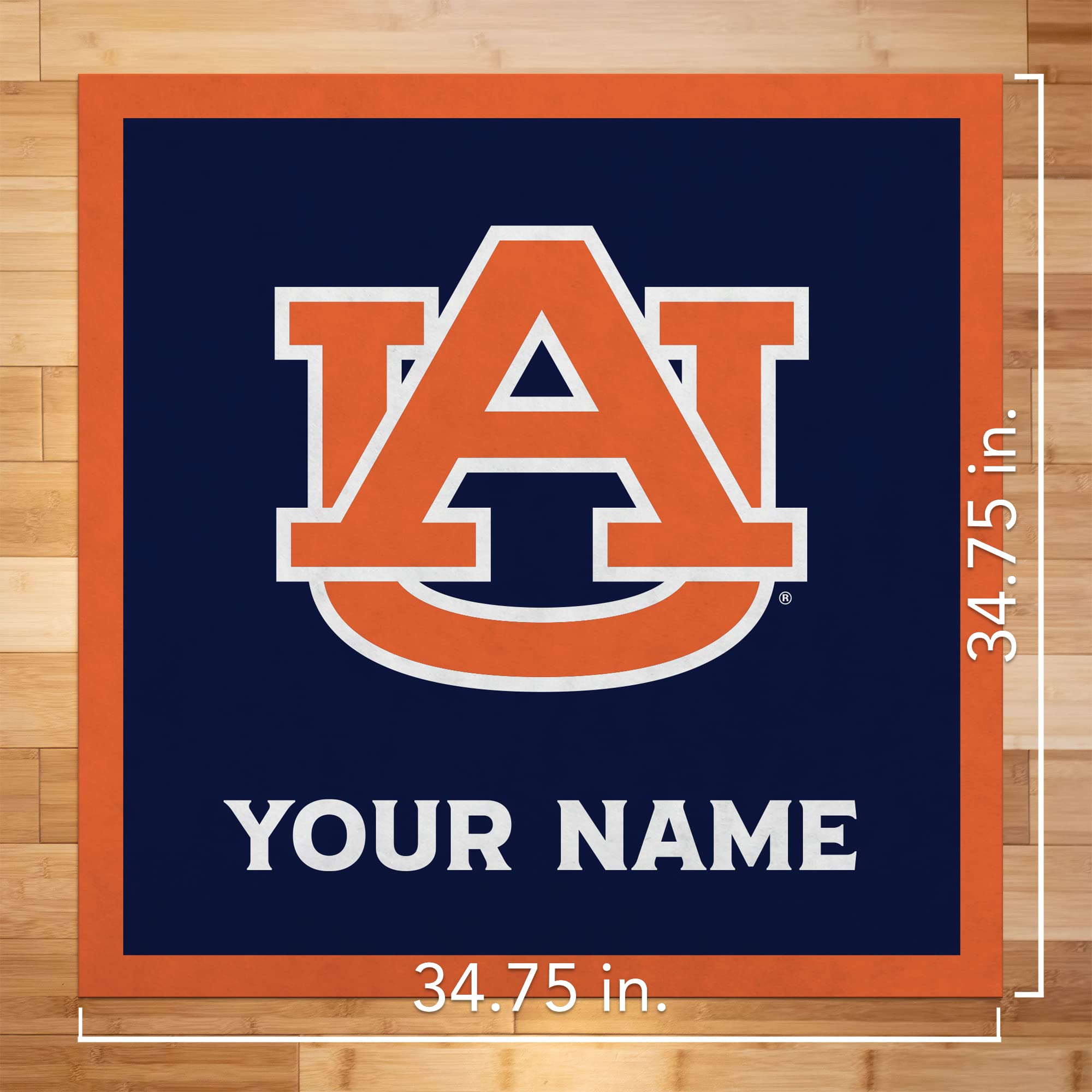 Rico Industries NCAA Auburn Tigers Personalized 35-Inch Felt Wall Banner - College Football Decor for Man Cave, Game Room, Office & Bedroom - Made in USA | Perfect for Game Day Parties, Tailgating & Fan Cave Decorations