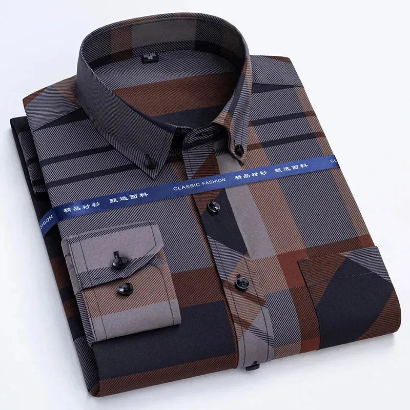 Men's Casual Button Down Plaid Shirt - Comfortable Flannel Shirt for Everyday Wear - Perfect for Work, Outdoor Activities & Date Nights
