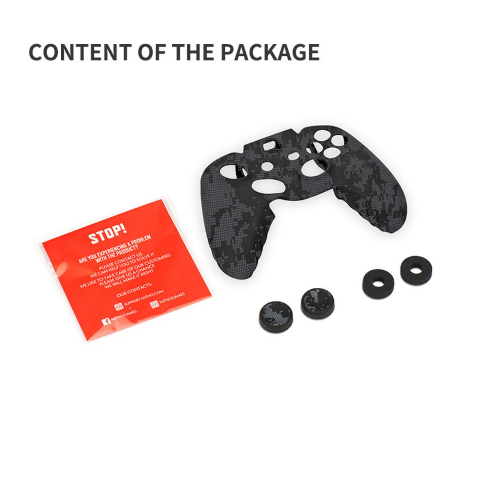 Xbox One Controller Gaming Kit V2 - Anti-Sweat Silicone Case, 2 Game Control Buttons & Mini Analog Cuffs - Prevent Scratches & Improve Grip for Enhanced Gaming Experience