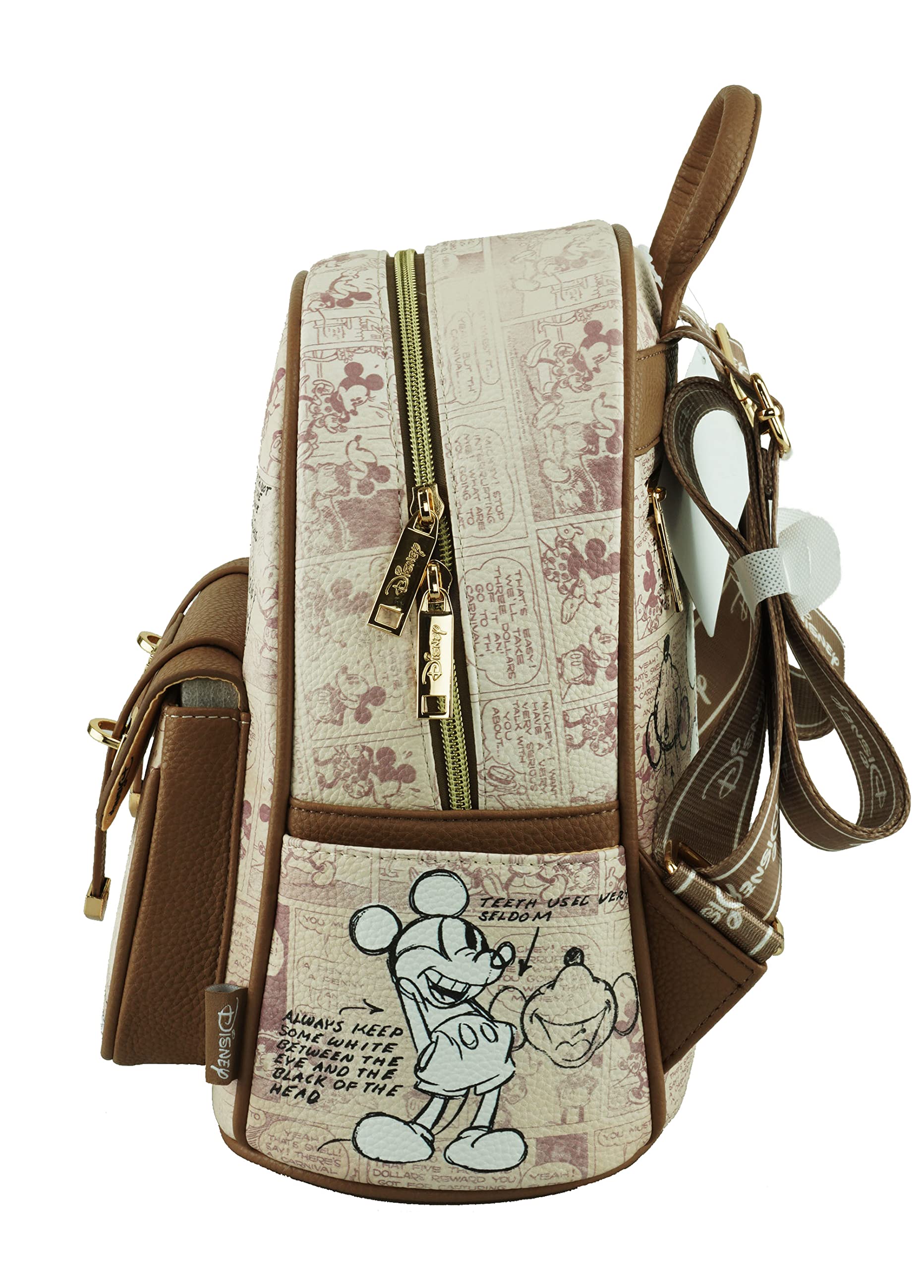 Disney Mickey Mouse 11 Inch Vegan Leather Mini Backpack for Women & Girls - Stylish School Bag, Travel Purse, Cosplay Accessory, Disney Park Outfit