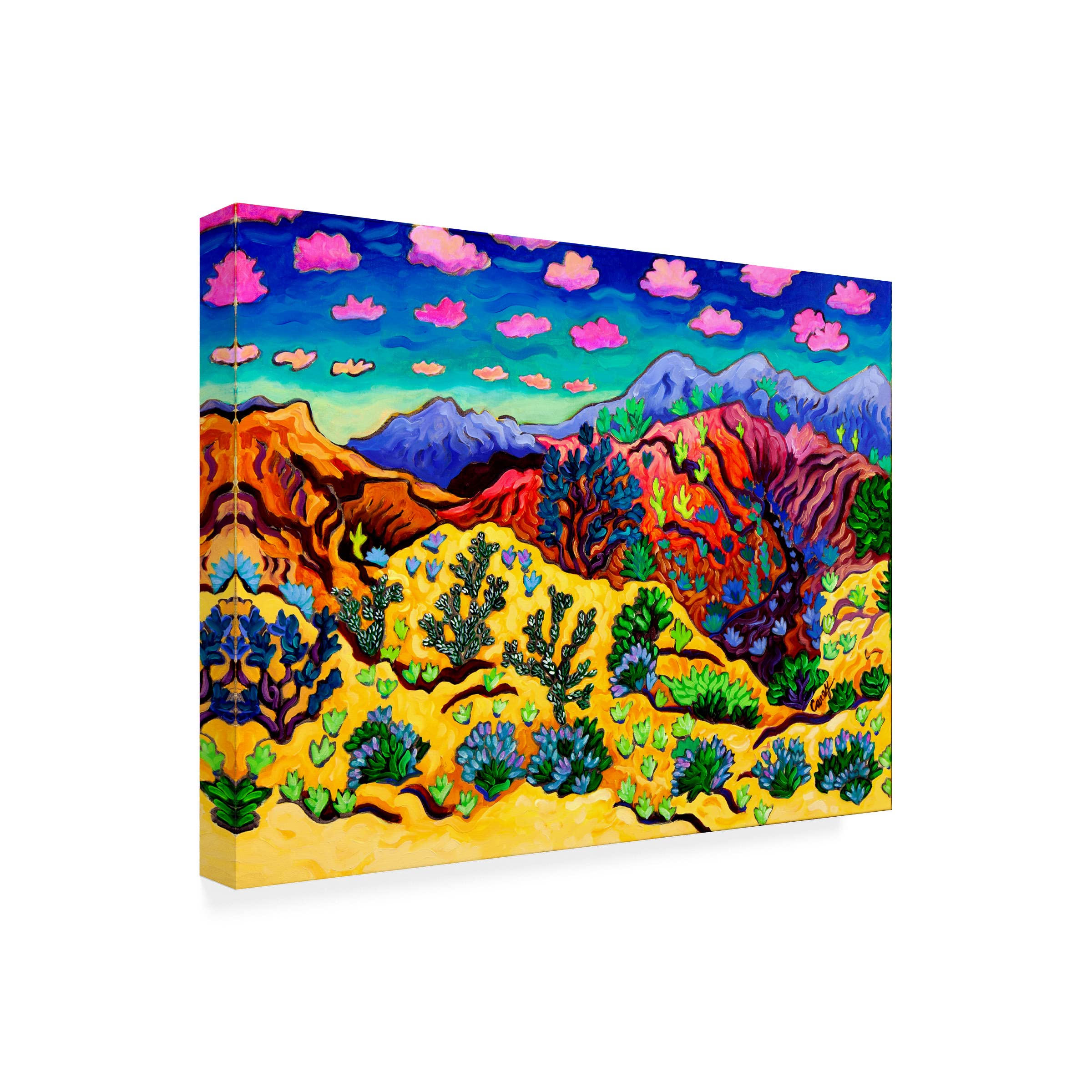 Trademark Fine Art 'Transported' by Cathy Carey - Stretched Canvas Wall Art Print for Living Room, Bedroom & Office Decor | Modern Abstract Landscape Painting