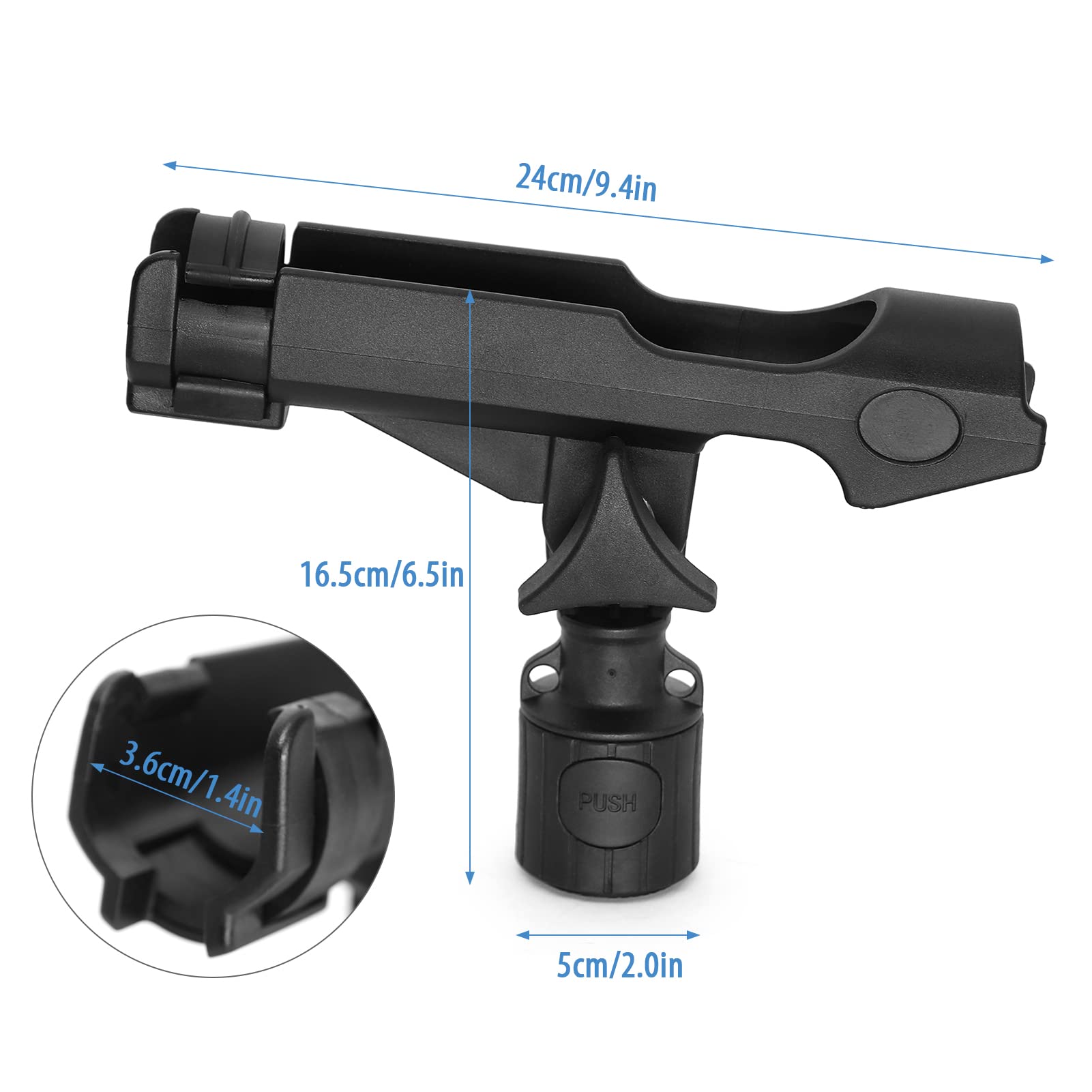 Lixada Adjustable Fishing Rod Holder - Kayak Rail Mount Pole Rack & Stand for Secure Rod Storage - Perfect for Kayak Fishing, Boat Angling, and Shoreline Casting