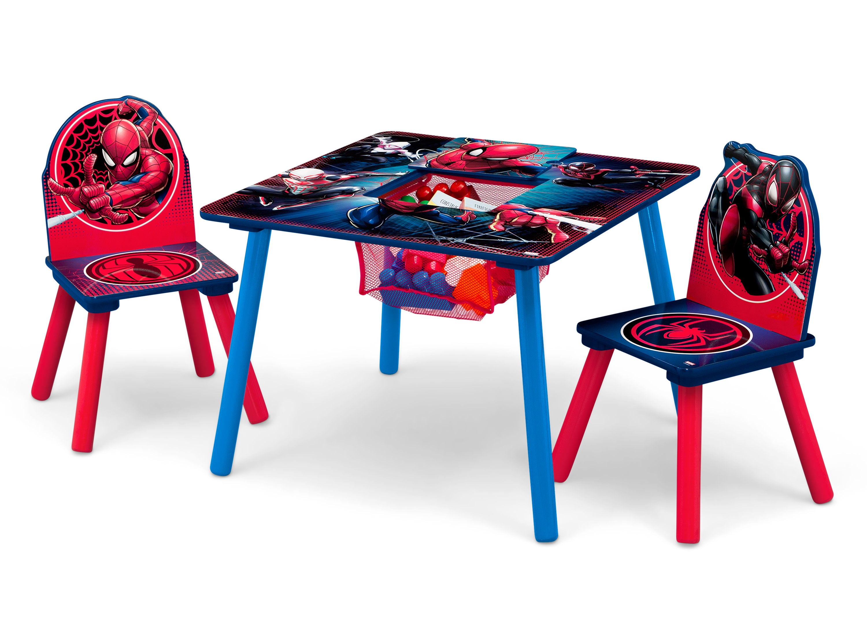 Spider-Man Kids Table and Chair Set with Storage - Fun Playroom Furniture for Boys & Girls - Perfect for Playtime, Snacks, and Homework