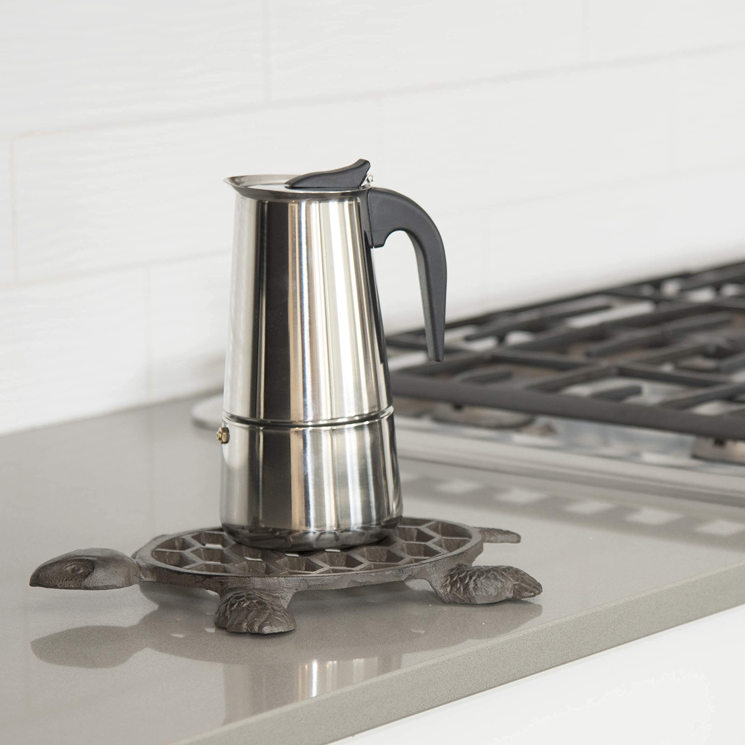 Cast Iron Trivet for Hot Pots & Pans - Sea Turtle Design for Kitchen & Dining
