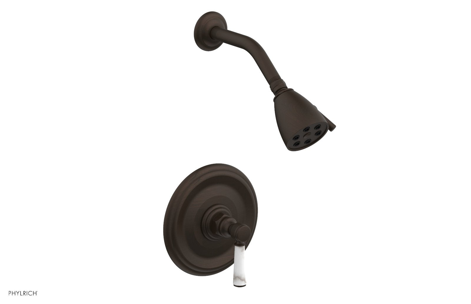 HEX TRADITIONAL Pressure Balance Shower Set - White Marble Finish, 500 GPM Flow Rate, 23-Spray Pattern for Luxurious Bathroom Upgrade | Perfect for Modern Homes & Spa-Like Shower Experience
