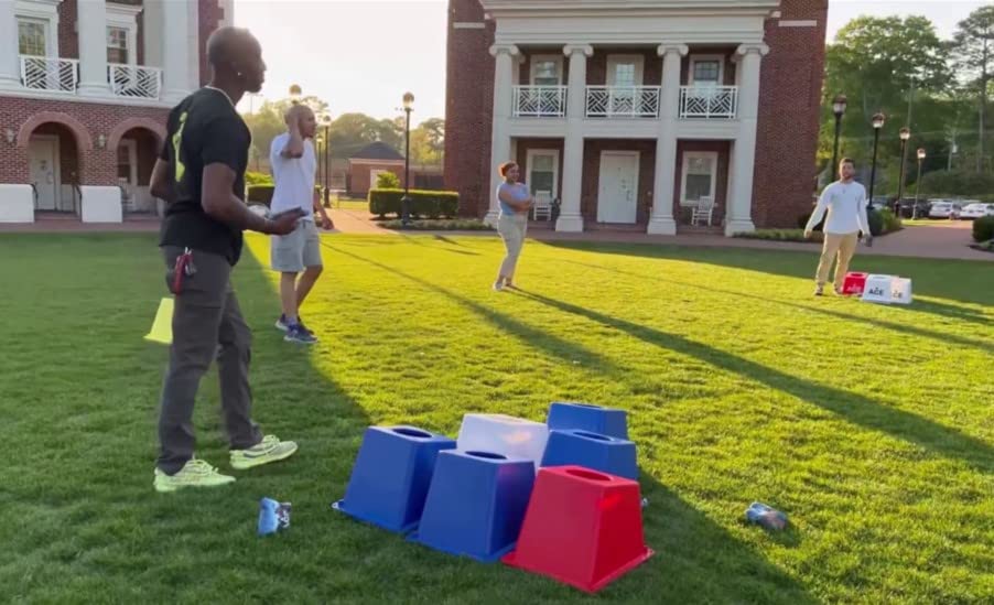Premium Cornhole Airmail Box Bag Pong Game Set - 12 Durable Airmail Boxes for Outdoor Lawn Games, Backyard Parties & Tailgating Events - Ultimate Bean Bag Toss Experience for Adults & Kids