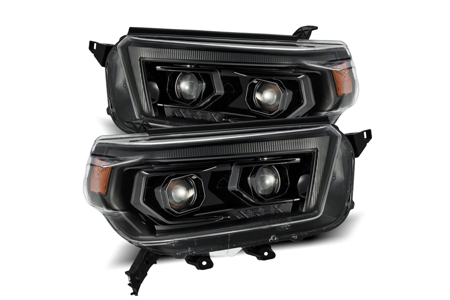 2010-2013 Toyota 4Runner AlphaRex LUXX Series LED Projector Headlights - Alpha Black Housing - High Performance Lighting Upgrade for Off-Road & Night Driving