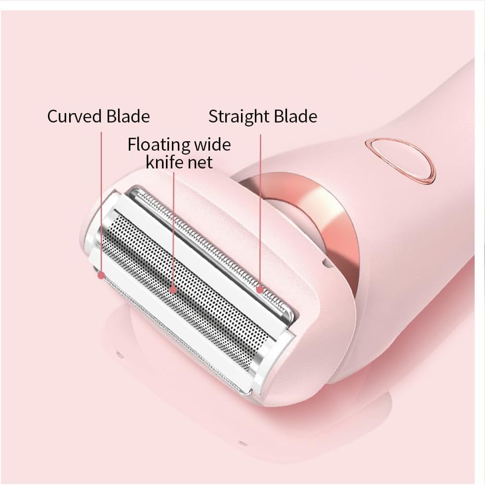 2-in-1 Women's Hair Trimmer & Body Shaver - Waterproof Electric Razor for Women with 2 Removable Heads, Wet/Dry Use, Portable Hair Removal for Legs, Underarms, Bikini Line & Sensitive Skin - Perfect for Travel, Gym & Home Use