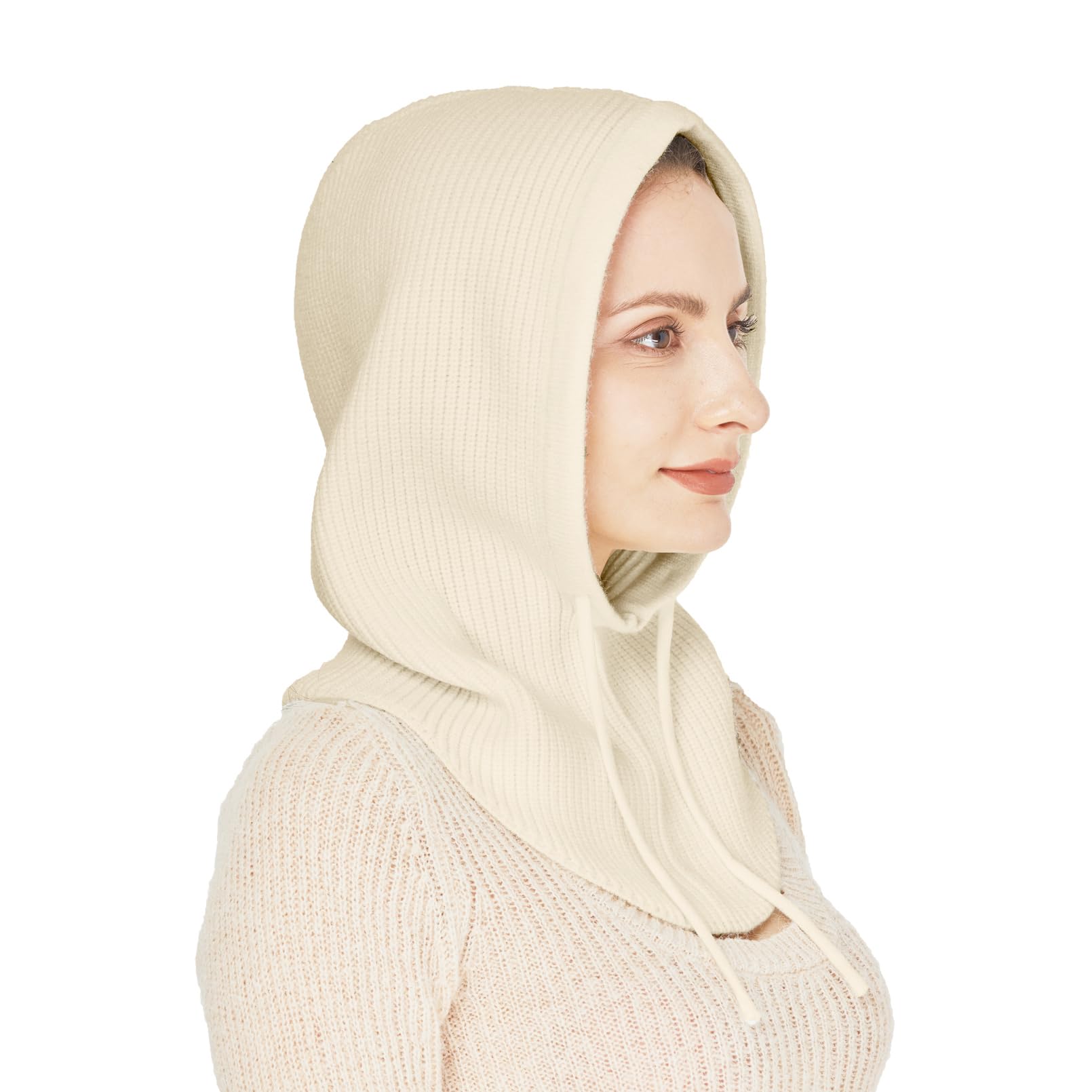 Facecozy Winter Hats for Women & Men - Wool Blend Hooded Scarf, Balaclava, Knit Skull Cap Beanie & Neck Gaiter - Warm Cold Weather Accessories for Skiing, Snowboarding & Outdoor Activities