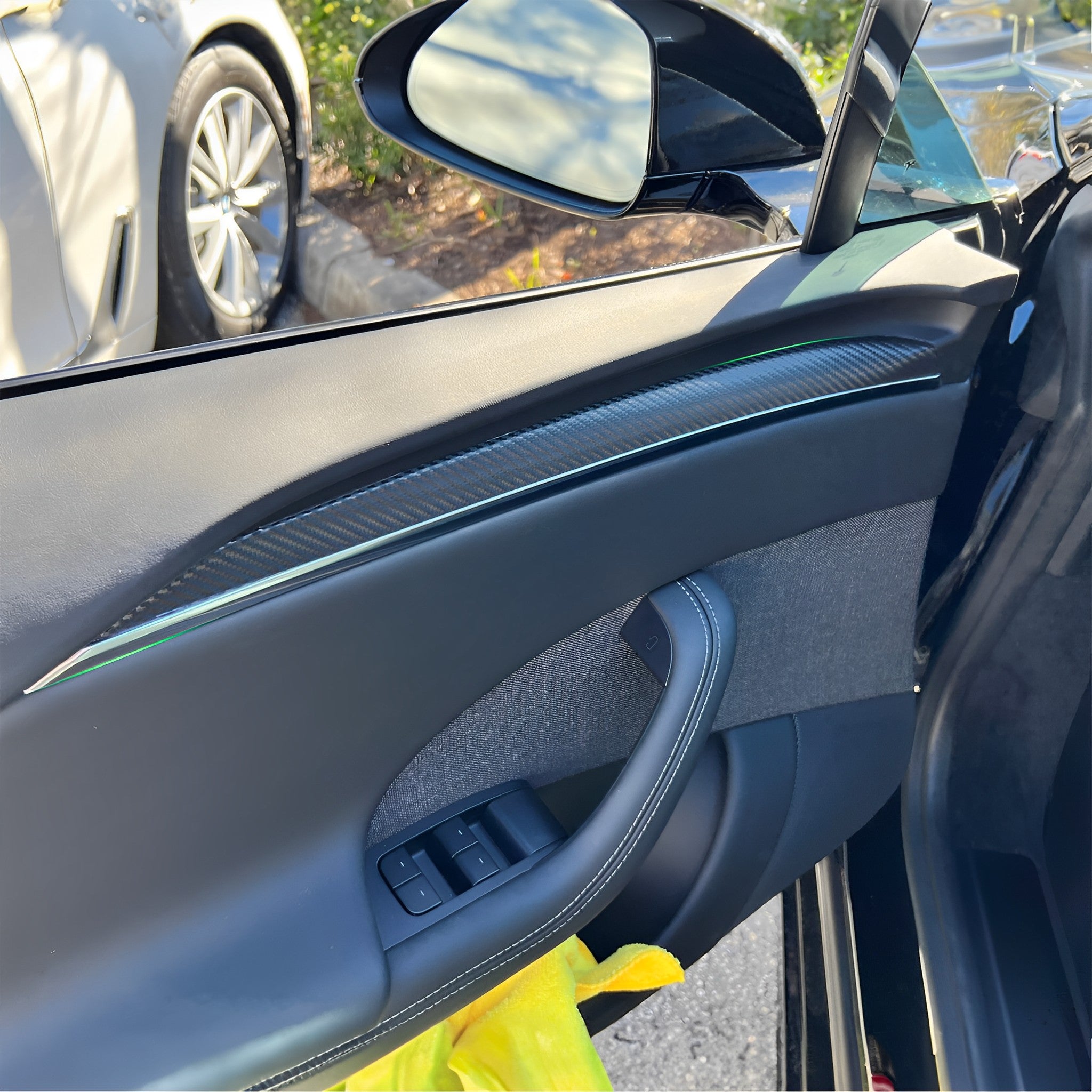 Premium Real Carbon Fiber Interior Door Trim Kit for Tesla Model S/X - OEM Fit & Plaid Compatible | Upgrade Your Tesla's Luxury Interior for Daily Driving & Car Shows