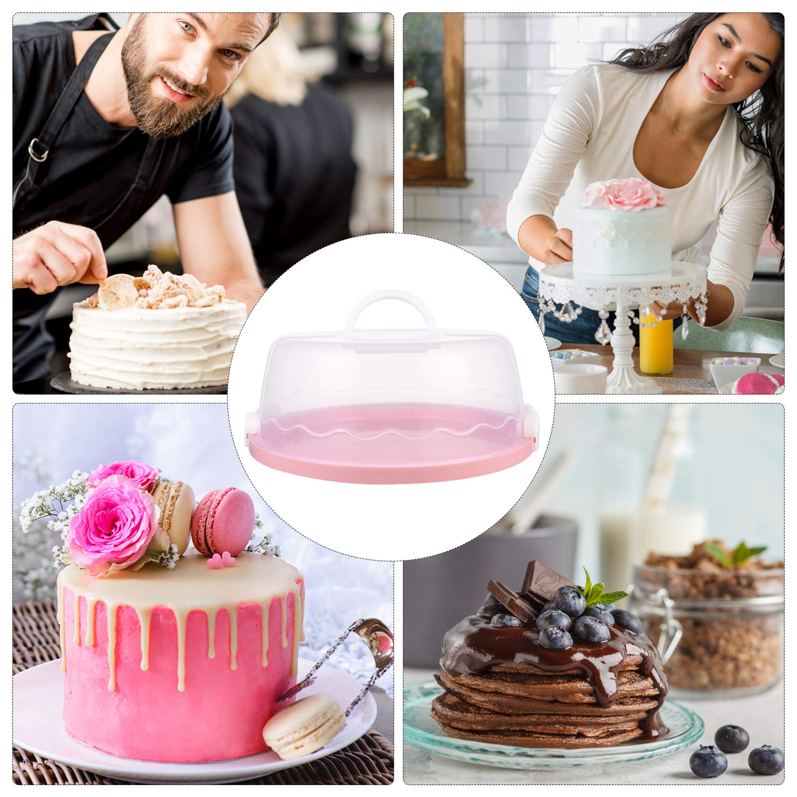 DOITOOL 1pc Portable Cake Storage Box with Lid - Airtight Bakery Container for Cupcakes, Desserts & Pastries - Perfect for Parties, Picnics & Home Baking
